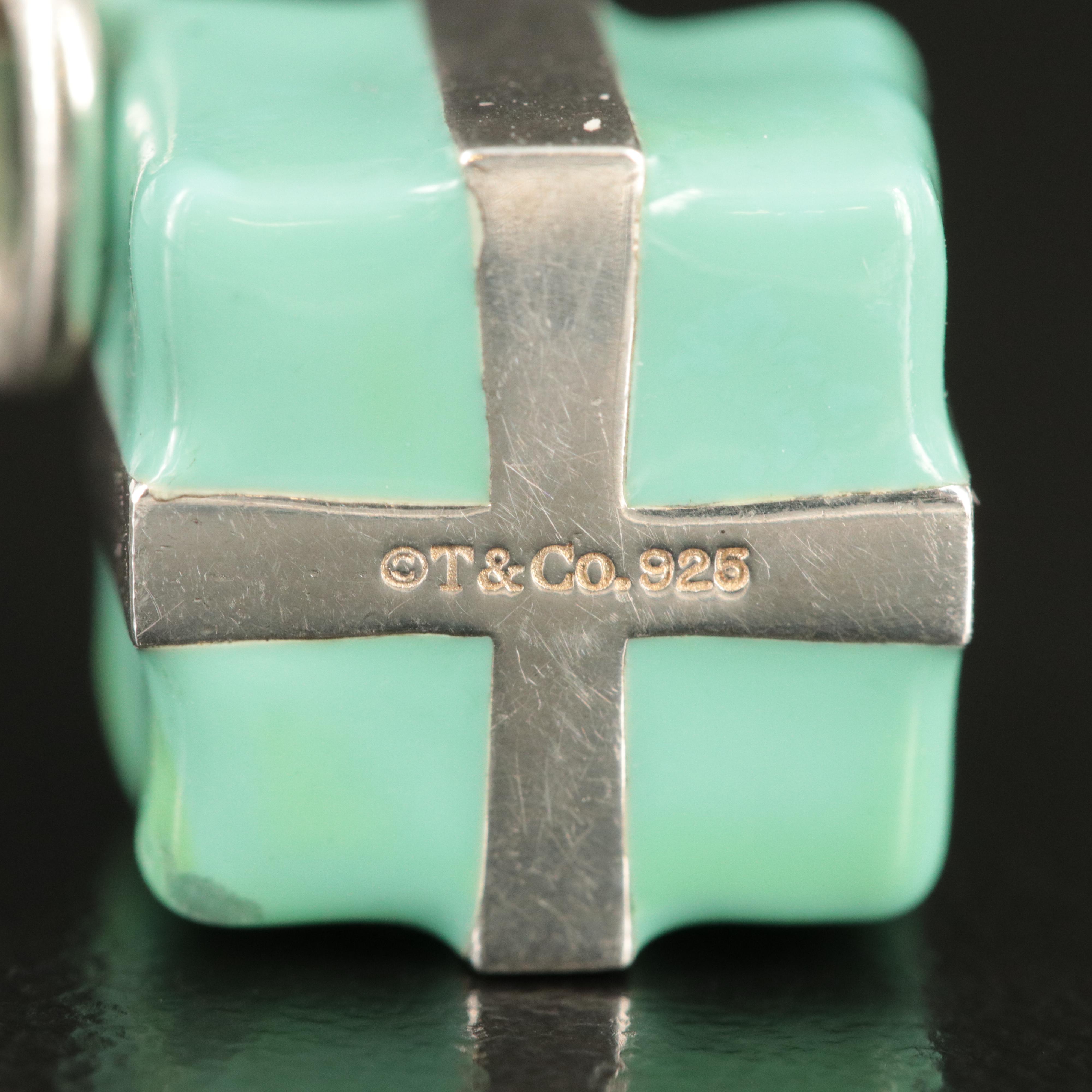 Tiffany & Co. Sterling Tiffany Blue Enamel Gift Box Charm