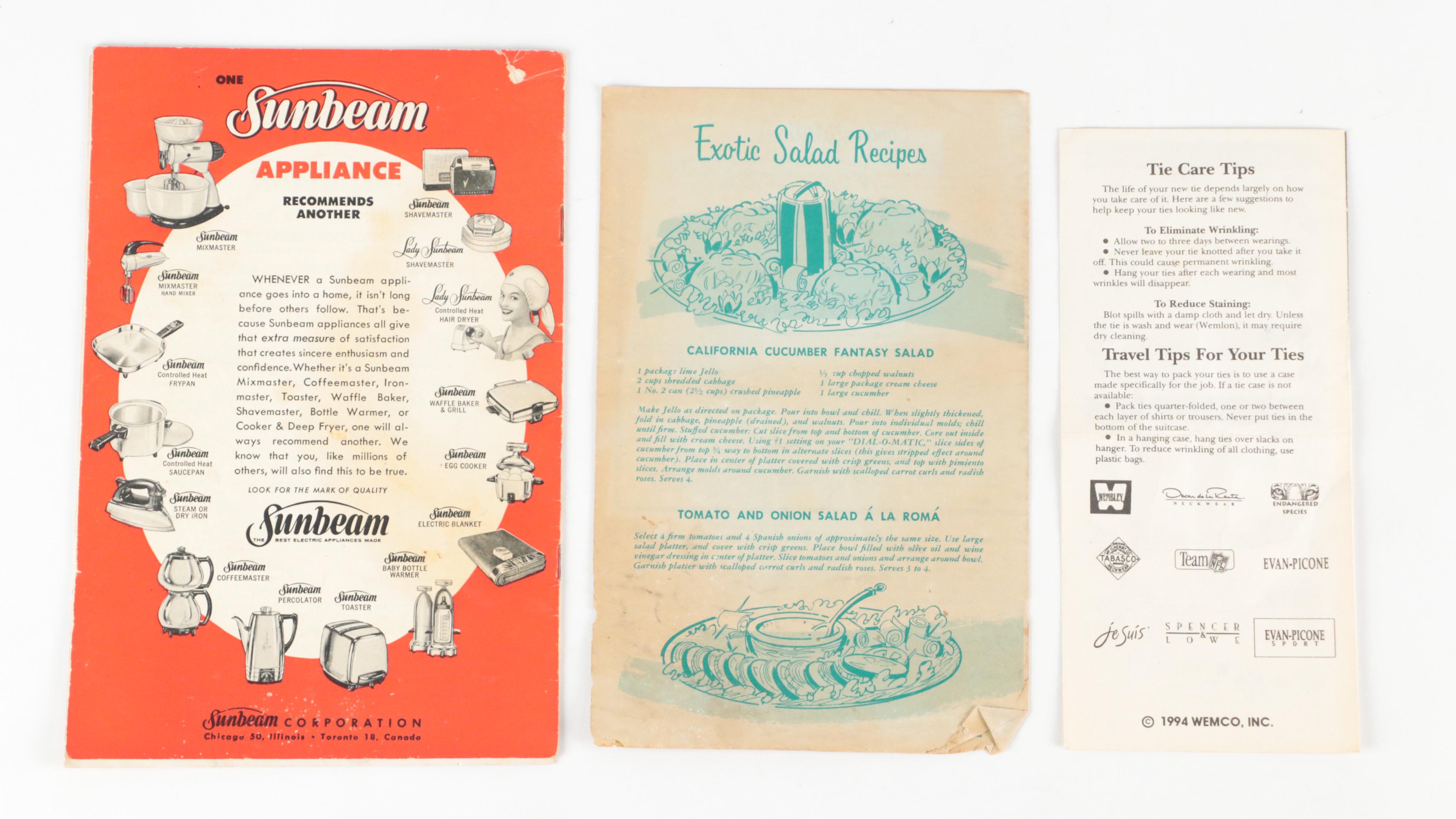 Miller Shoe Co., Sunbeam with Other Manuals, Calendar, Guides and More Ephemera