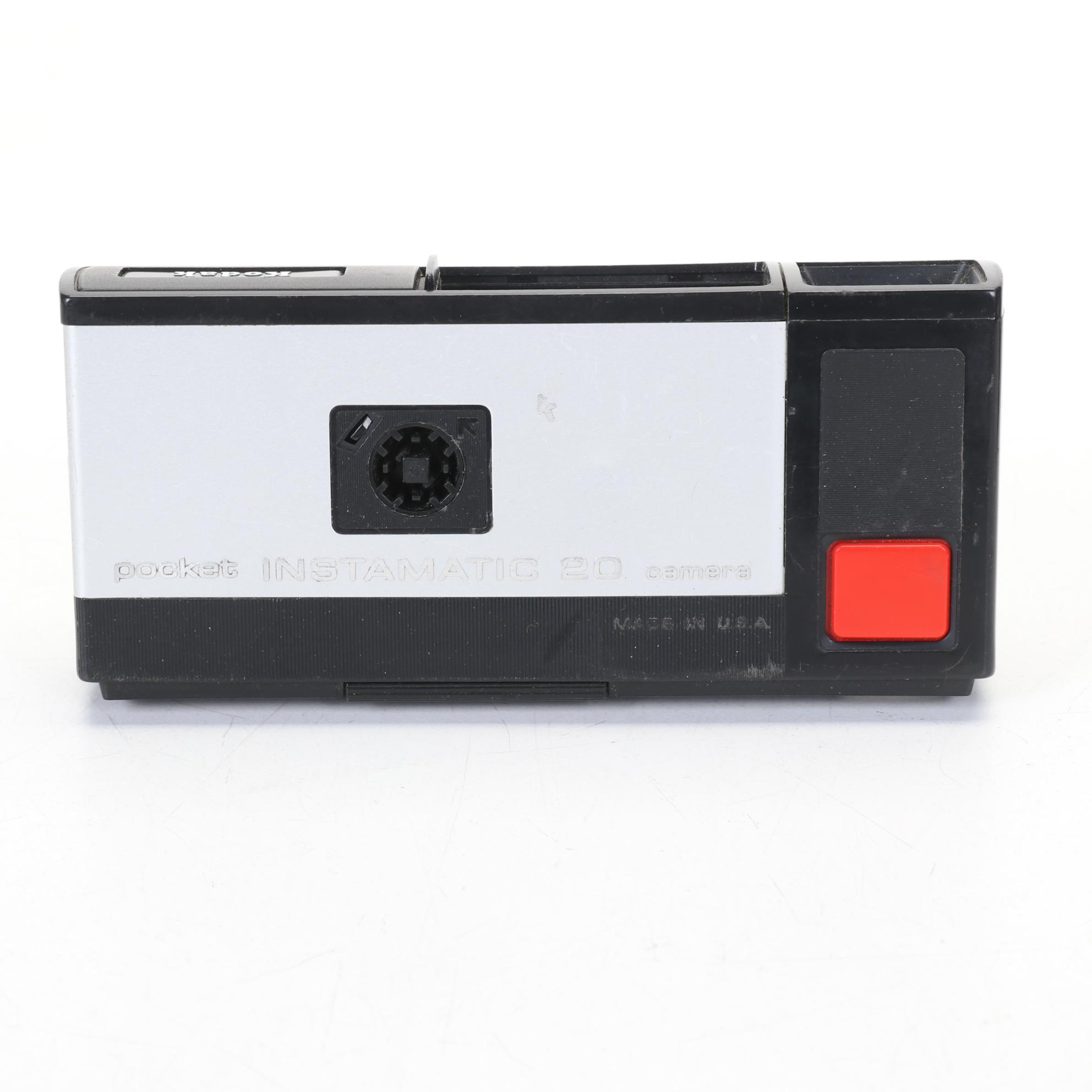 Canon AE-1 Camera Body with Lens, Albinar-ADG Lens and Kodak Instamatic Camera