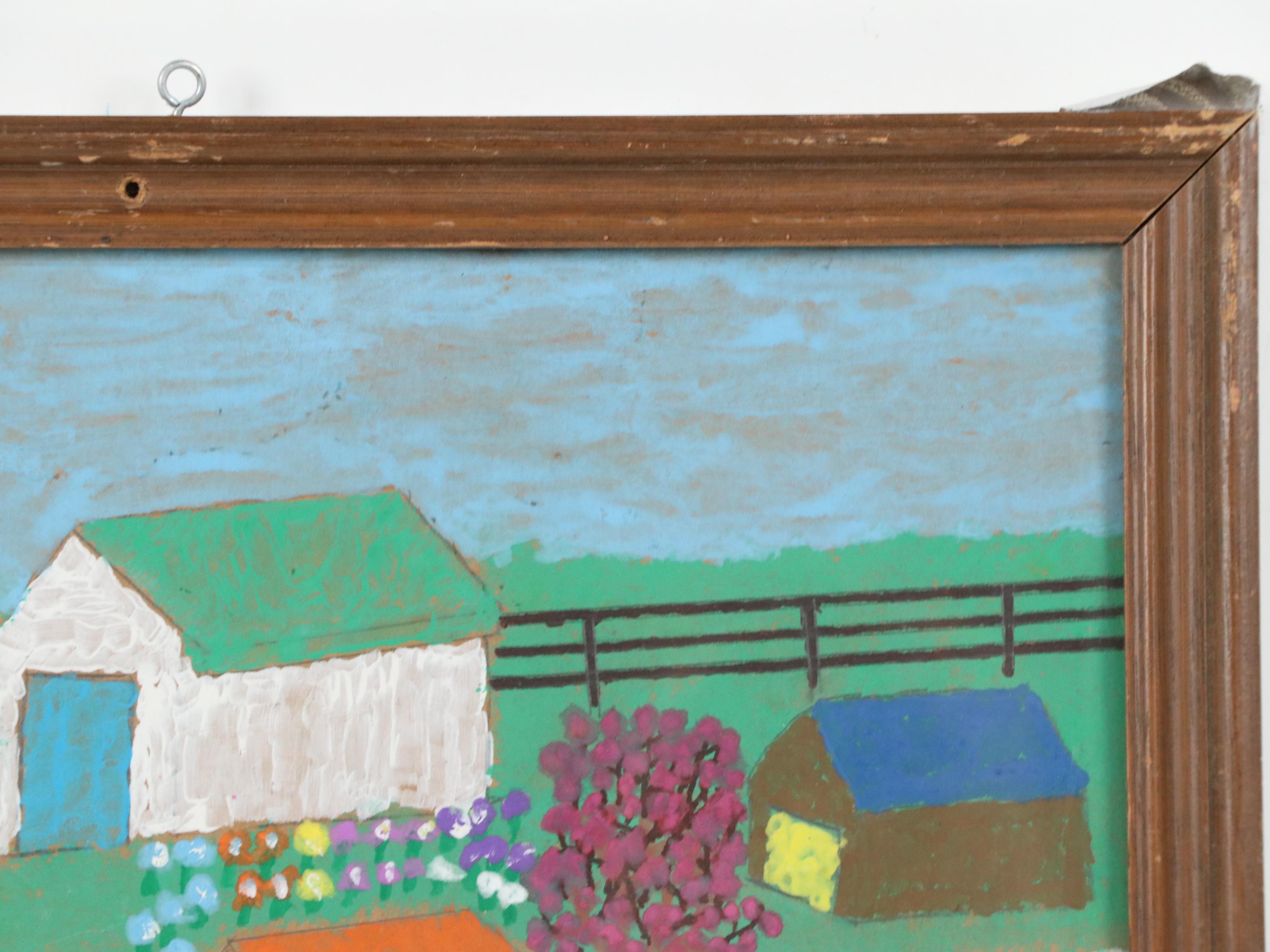Harold Shryock Outsider Folk Art Landscape Painting