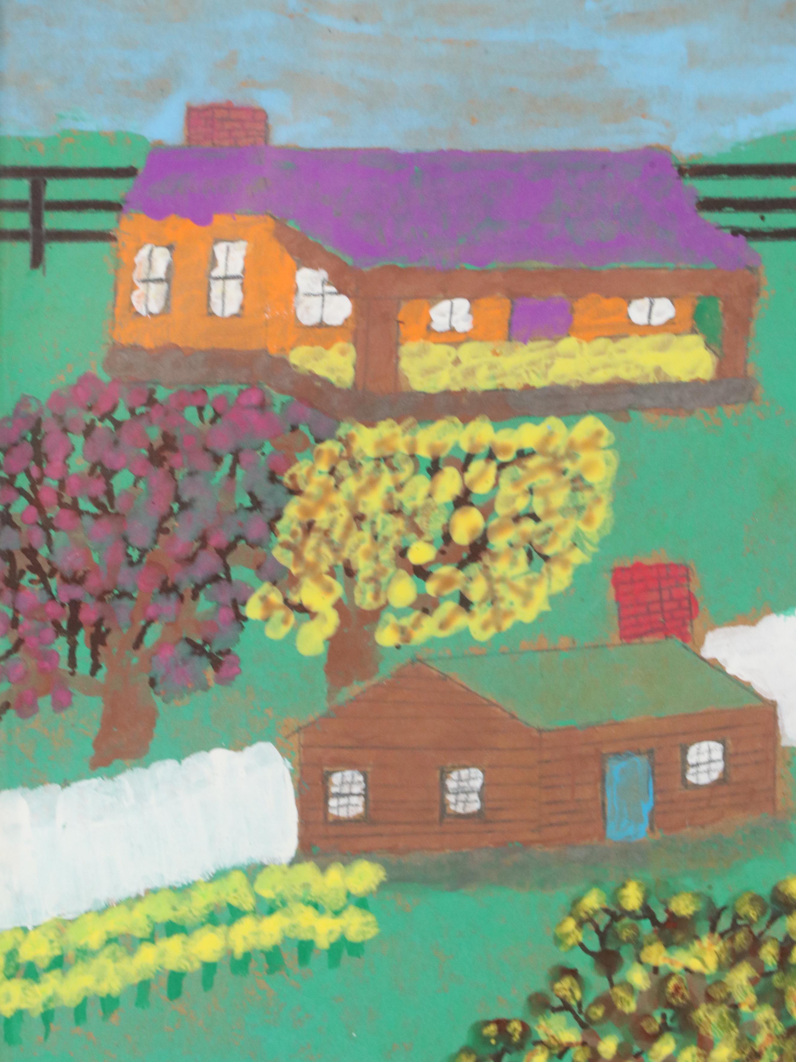 Harold Shryock Outsider Folk Art Landscape Painting