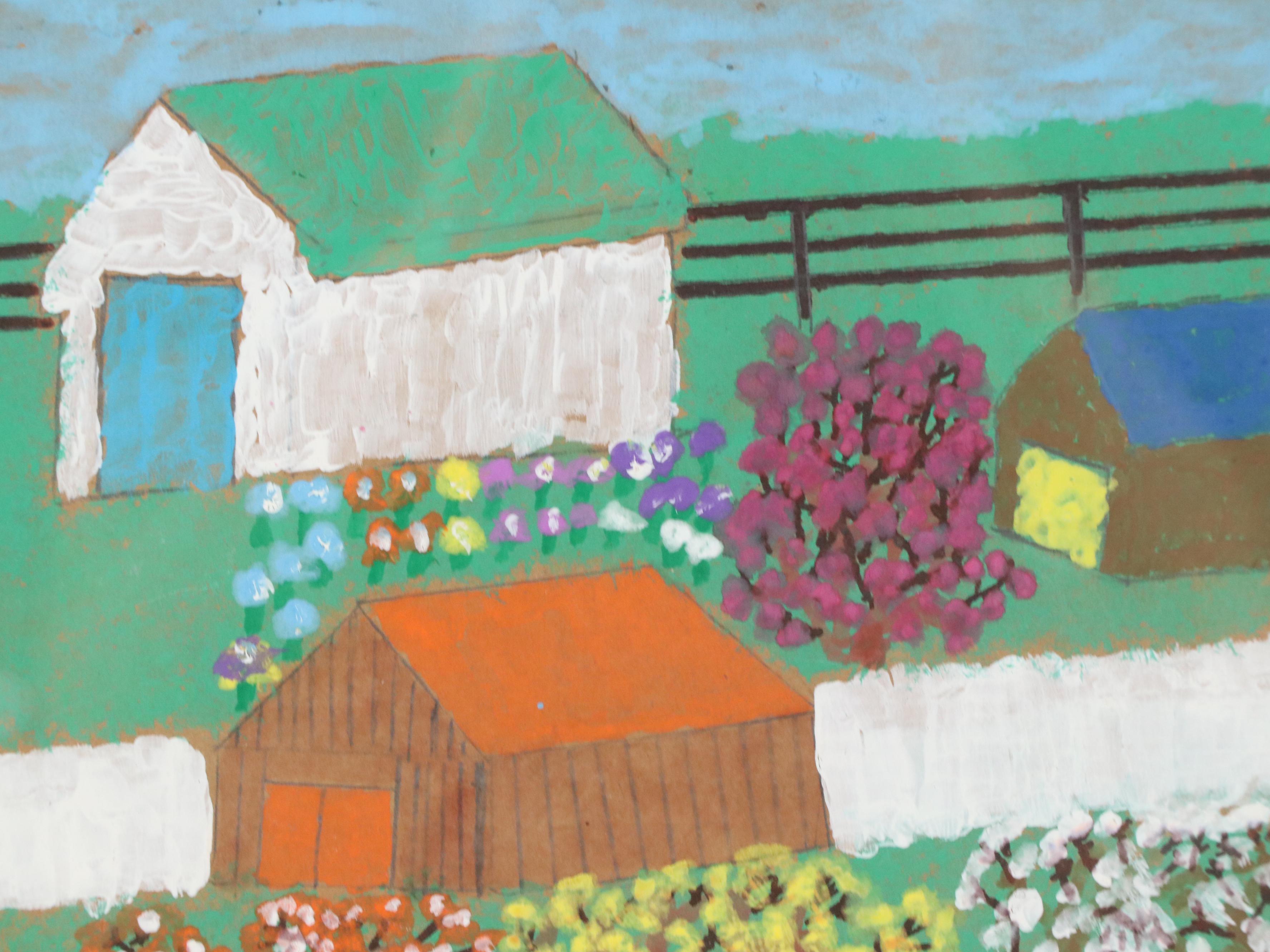 Harold Shryock Outsider Folk Art Landscape Painting
