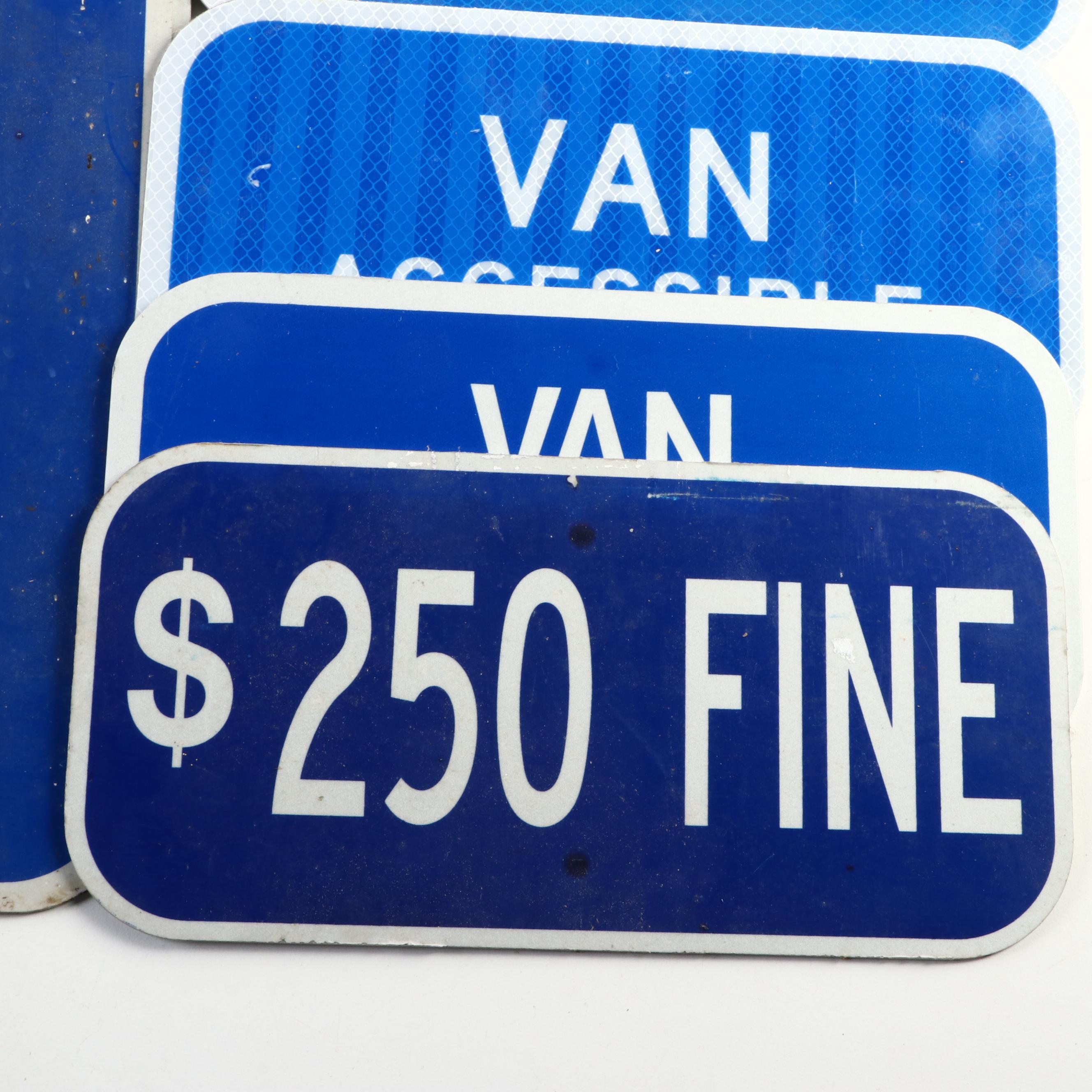 Handicapped Parking, Van Accessible and $250 Fine Signs