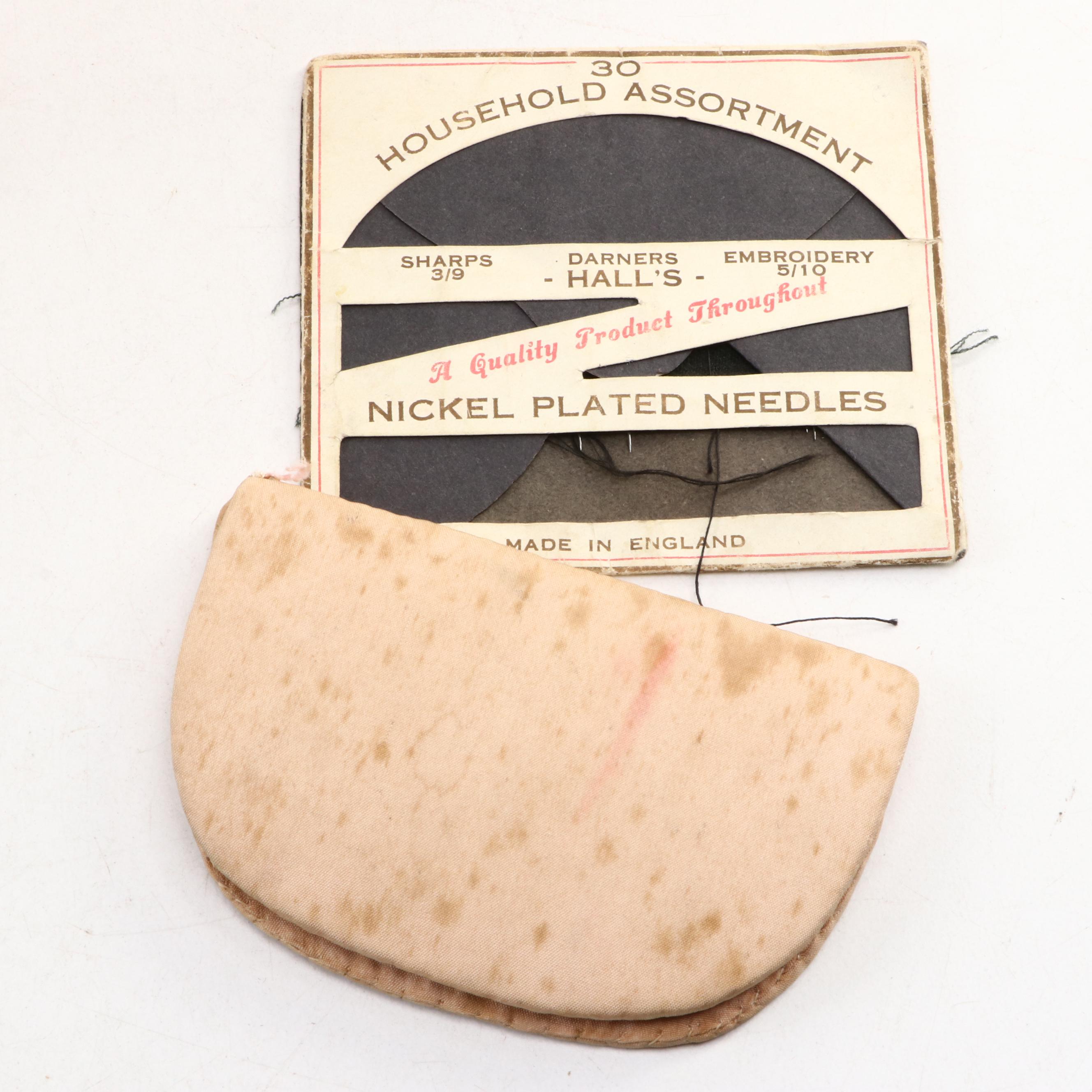 Victorian Walnut Sewing Box with Sewing Supplies, Late 19th Century