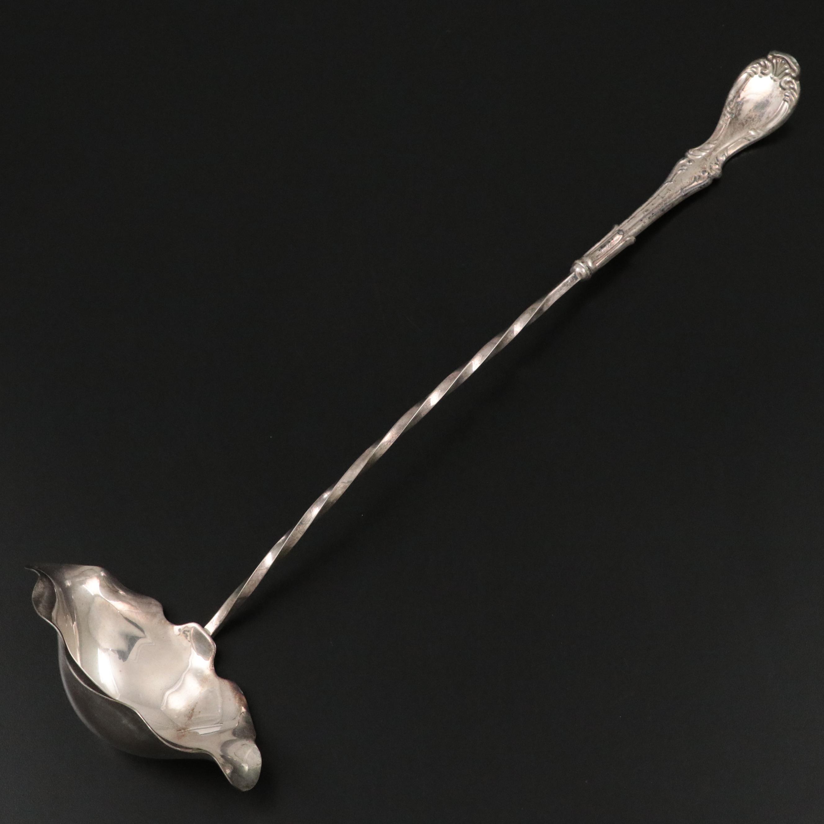 Goldfeder Silverware Co. Georgian Style Punch Bowl and Other Double Spout Ladle