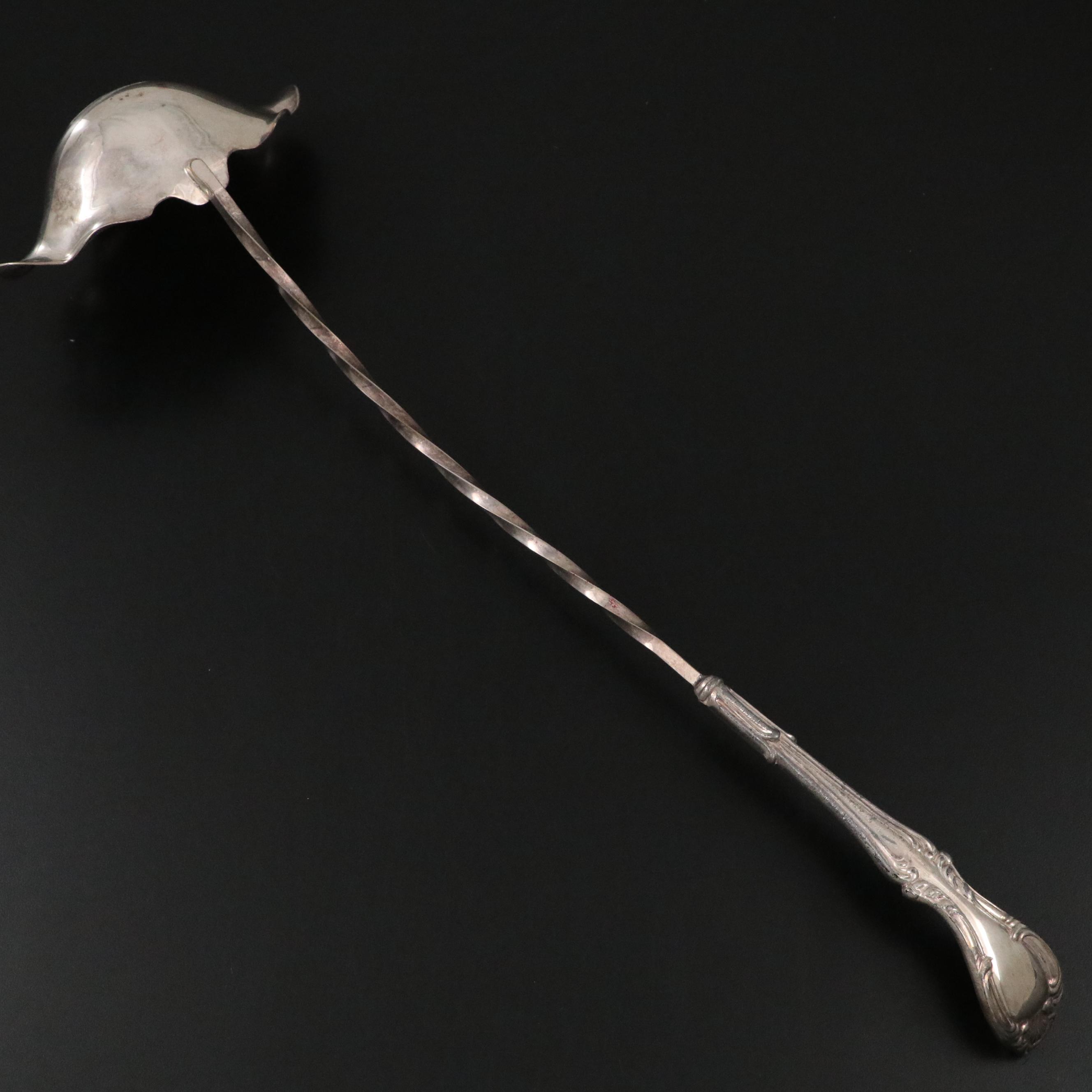 Goldfeder Silverware Co. Georgian Style Punch Bowl and Other Double Spout Ladle