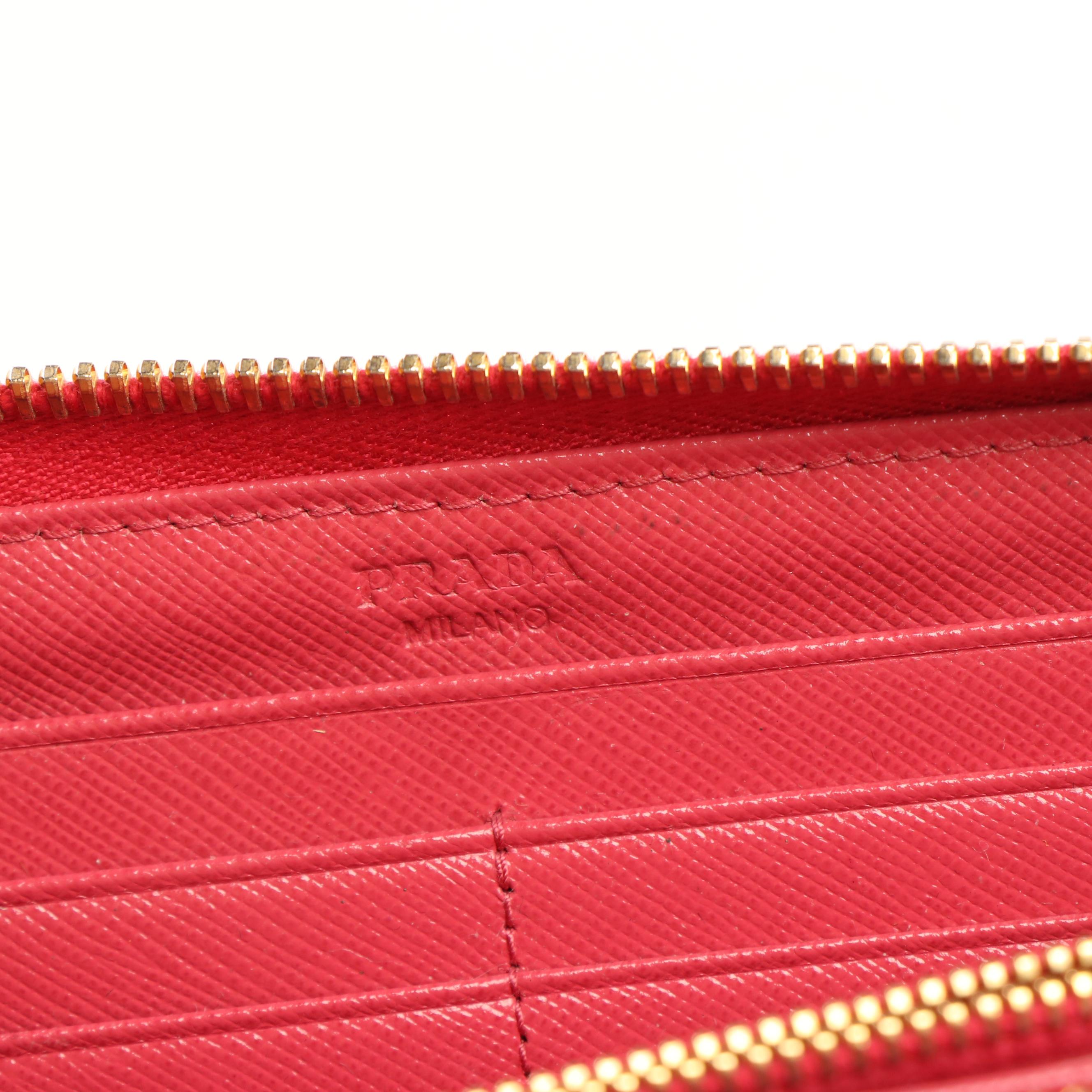 Prada Long Wallet in Pink Saffiano Leather