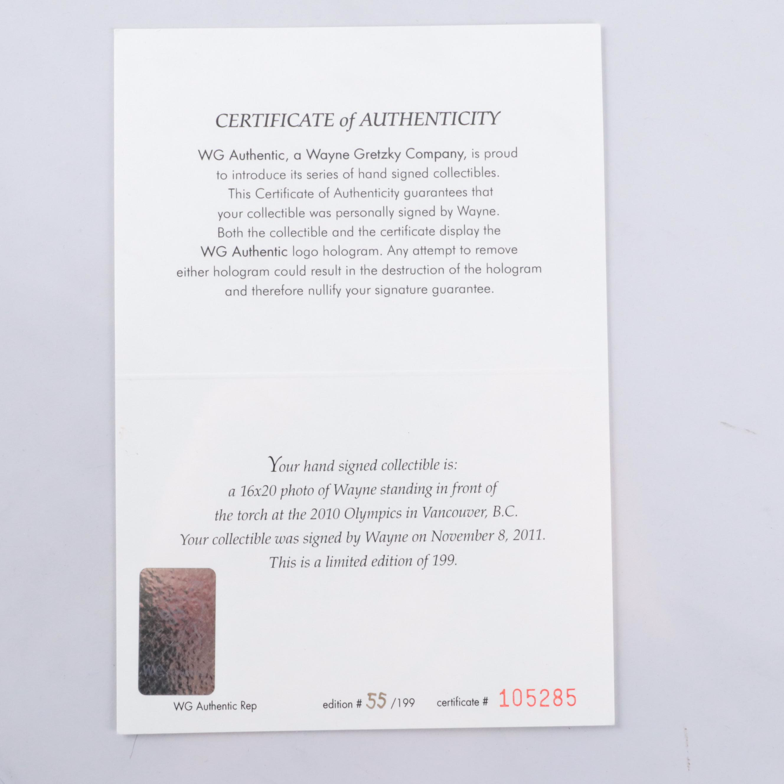 Wayne Gretzky Signed 2010 Olympic Prints