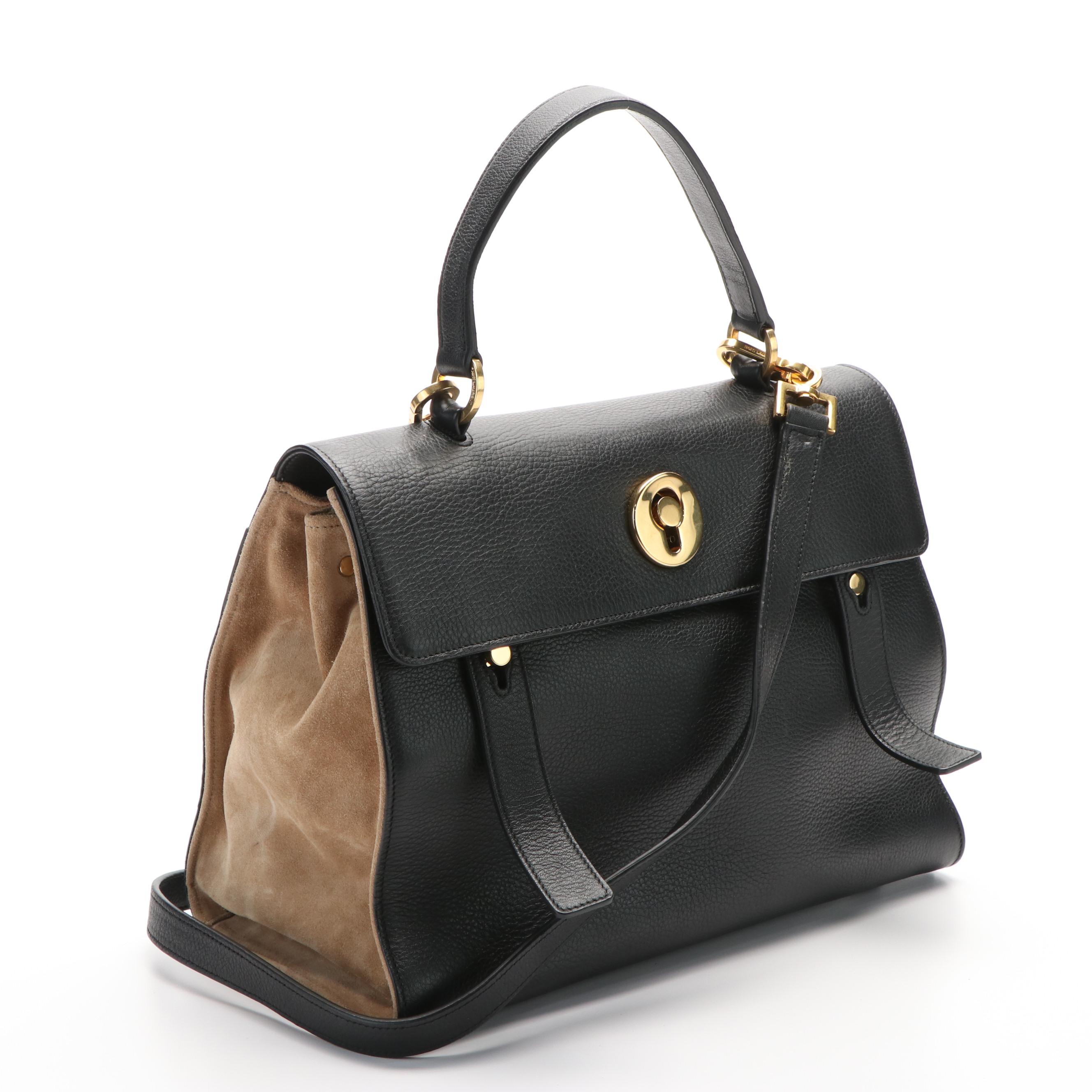 Yves Saint Laurent Muse Two Shoulder Bag in Black Leather