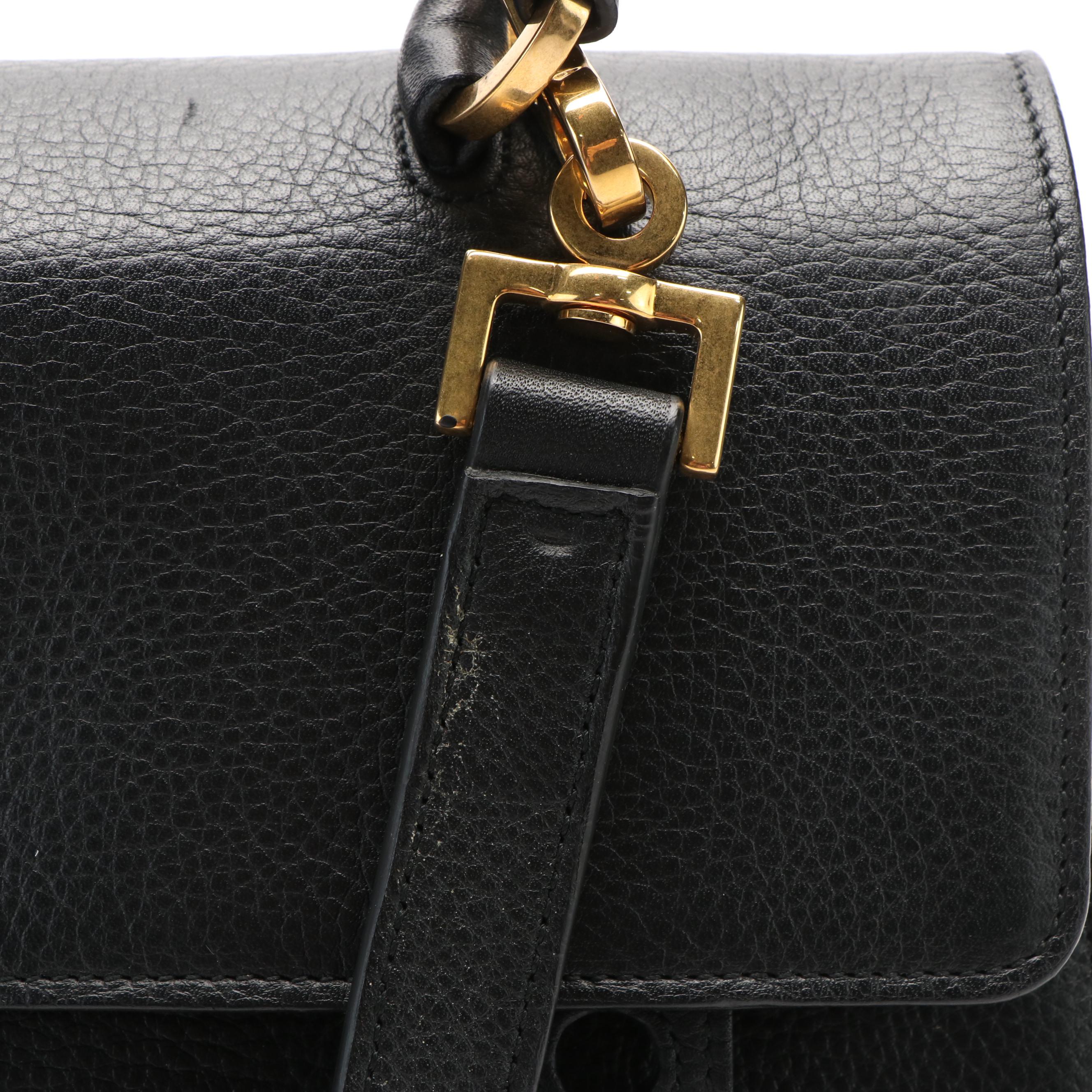Yves Saint Laurent Muse Two Shoulder Bag in Black Leather