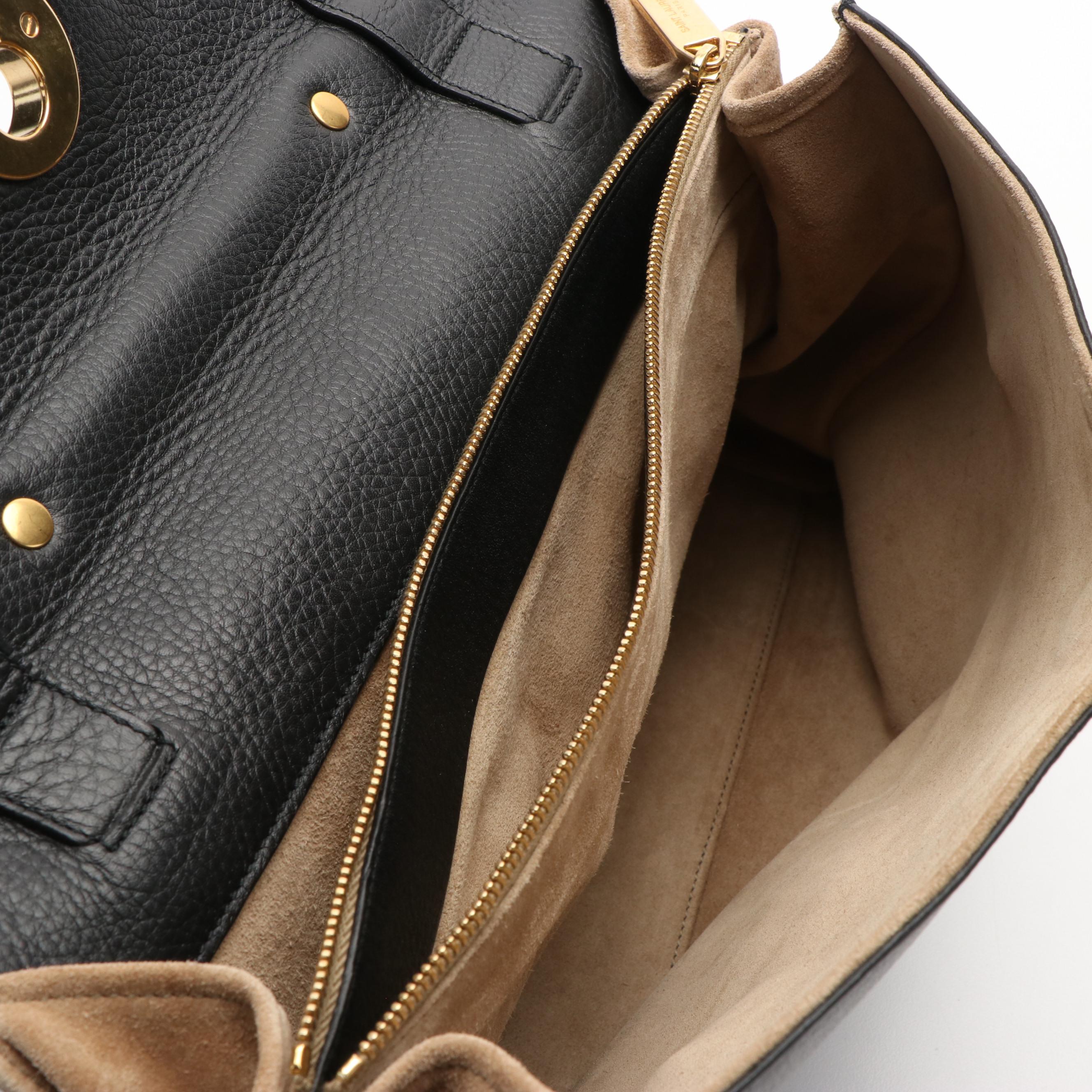 Yves Saint Laurent Muse Two Shoulder Bag in Black Leather