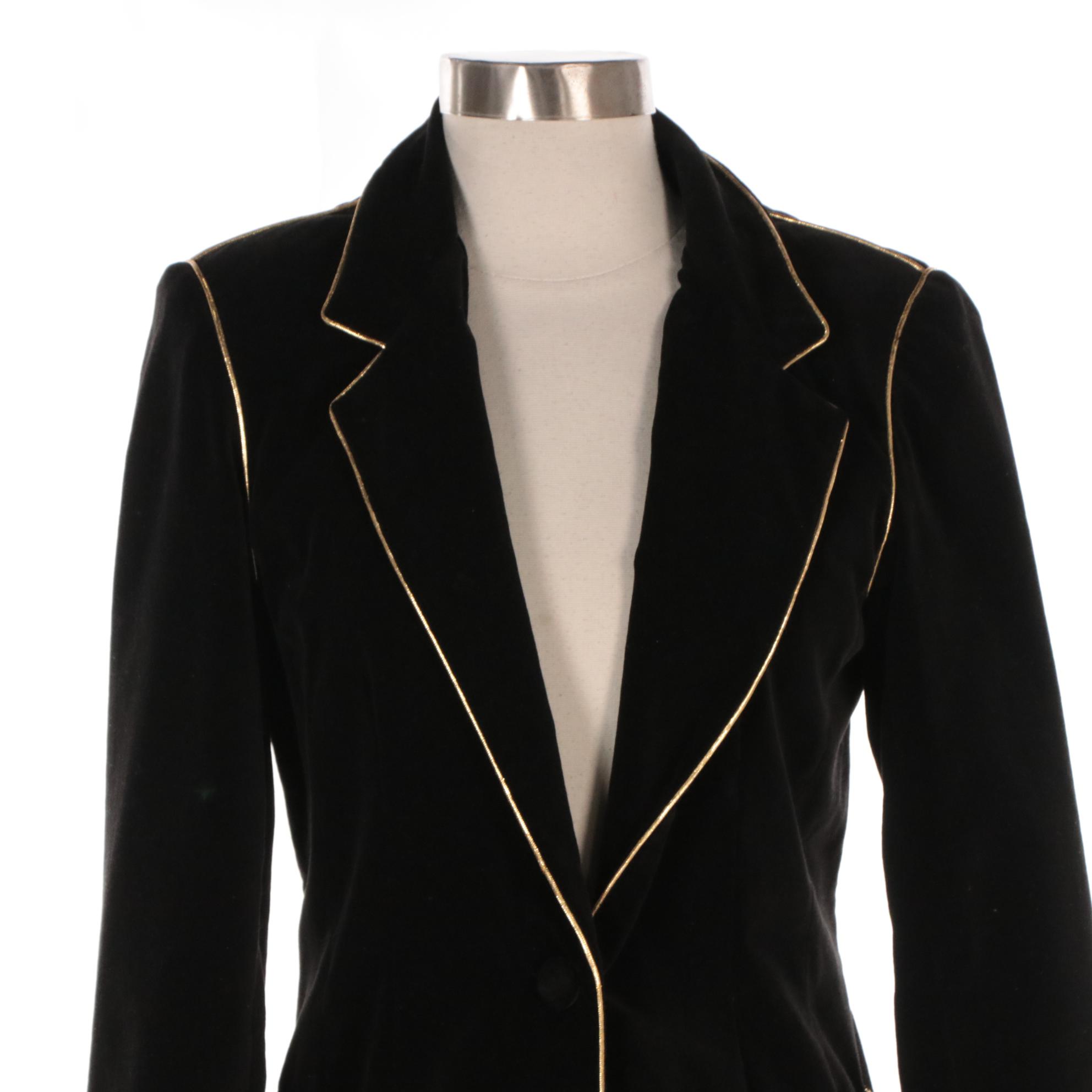 Sally Musto's Accénts Vintage Blazer and Charlotte Ford Black Velvet Skirt Suit