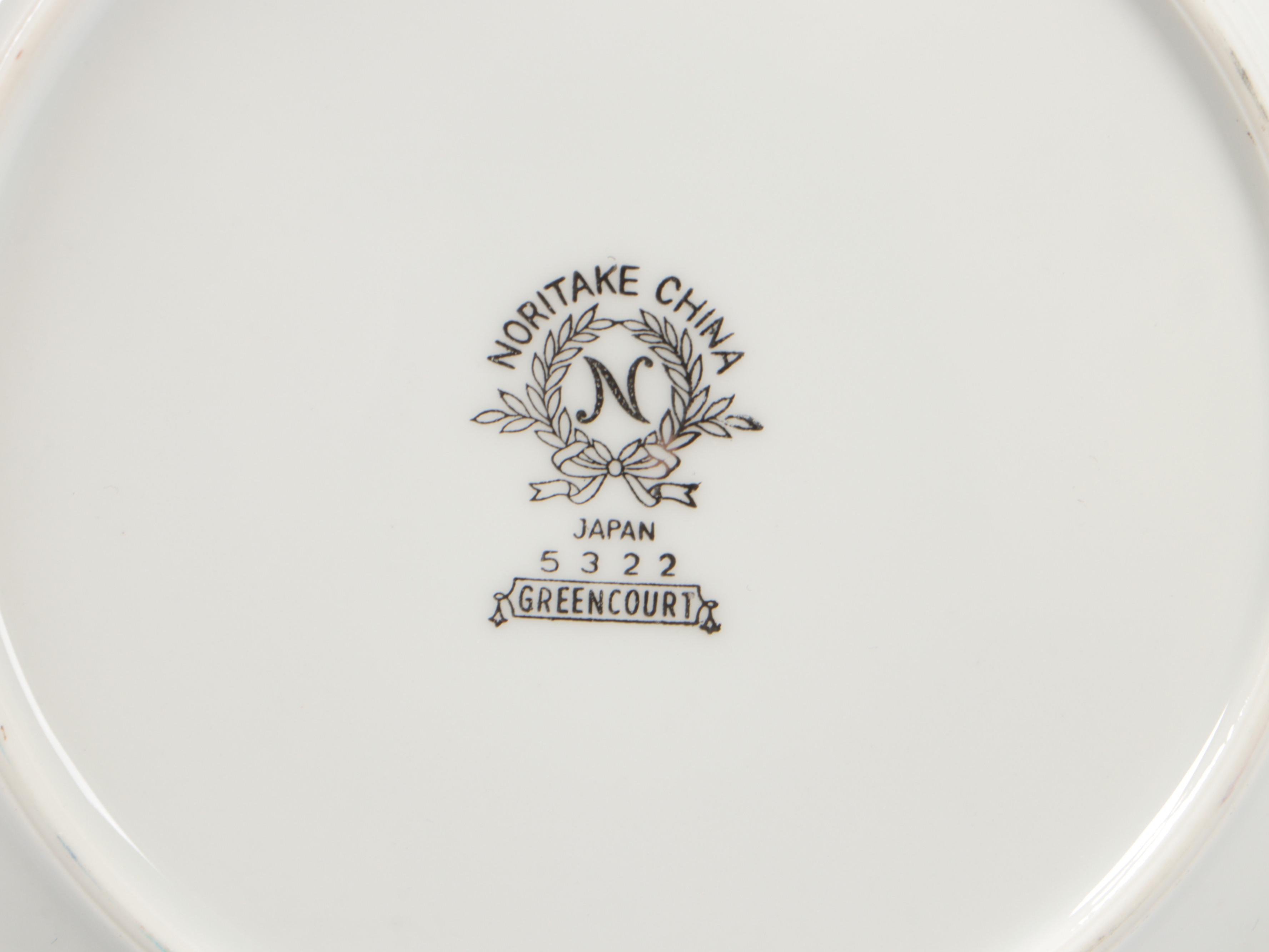 Noritake China "Greencourt" Dinnerware and Serving Pieces, 1953-1961