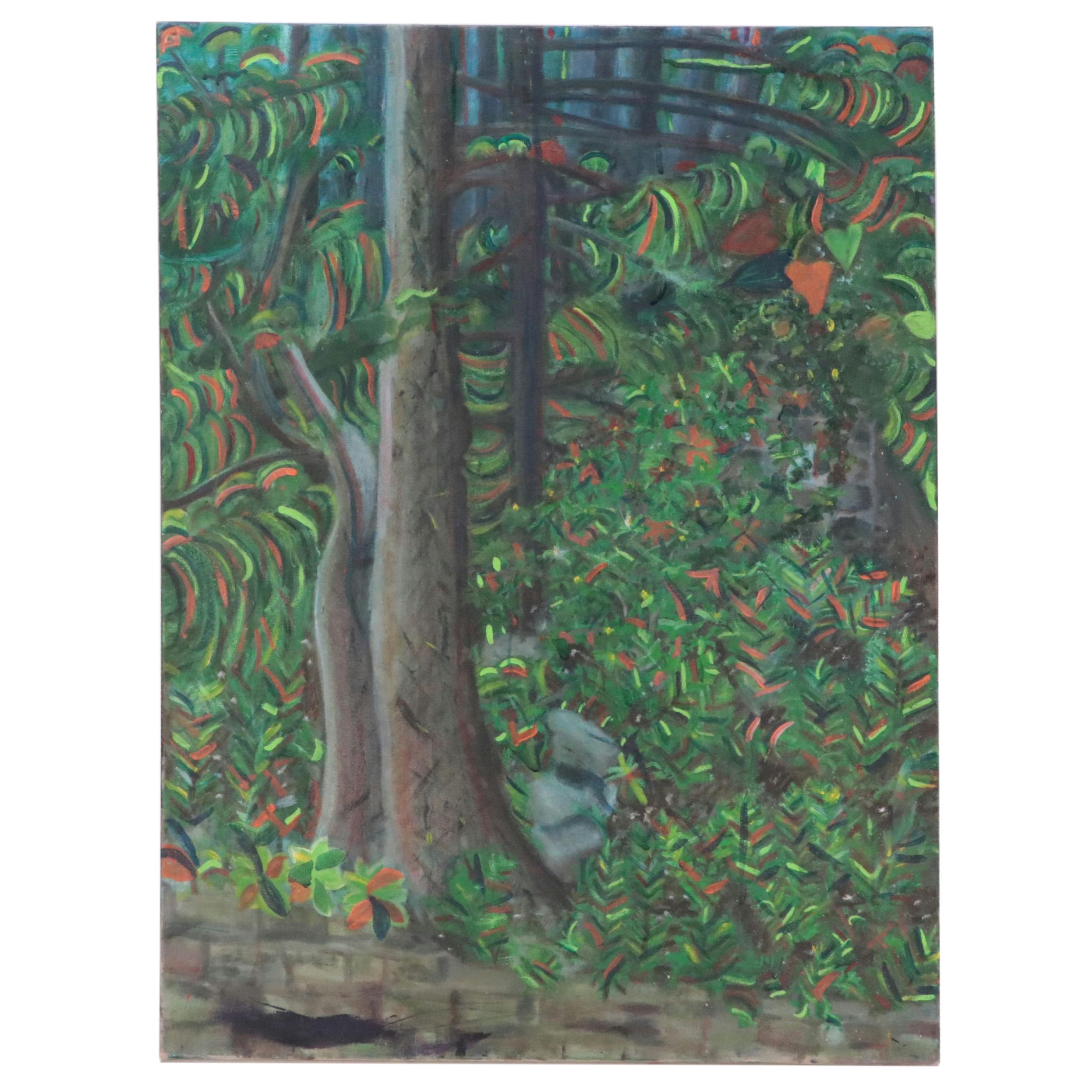 Wooded Landscape Acrylic Painting