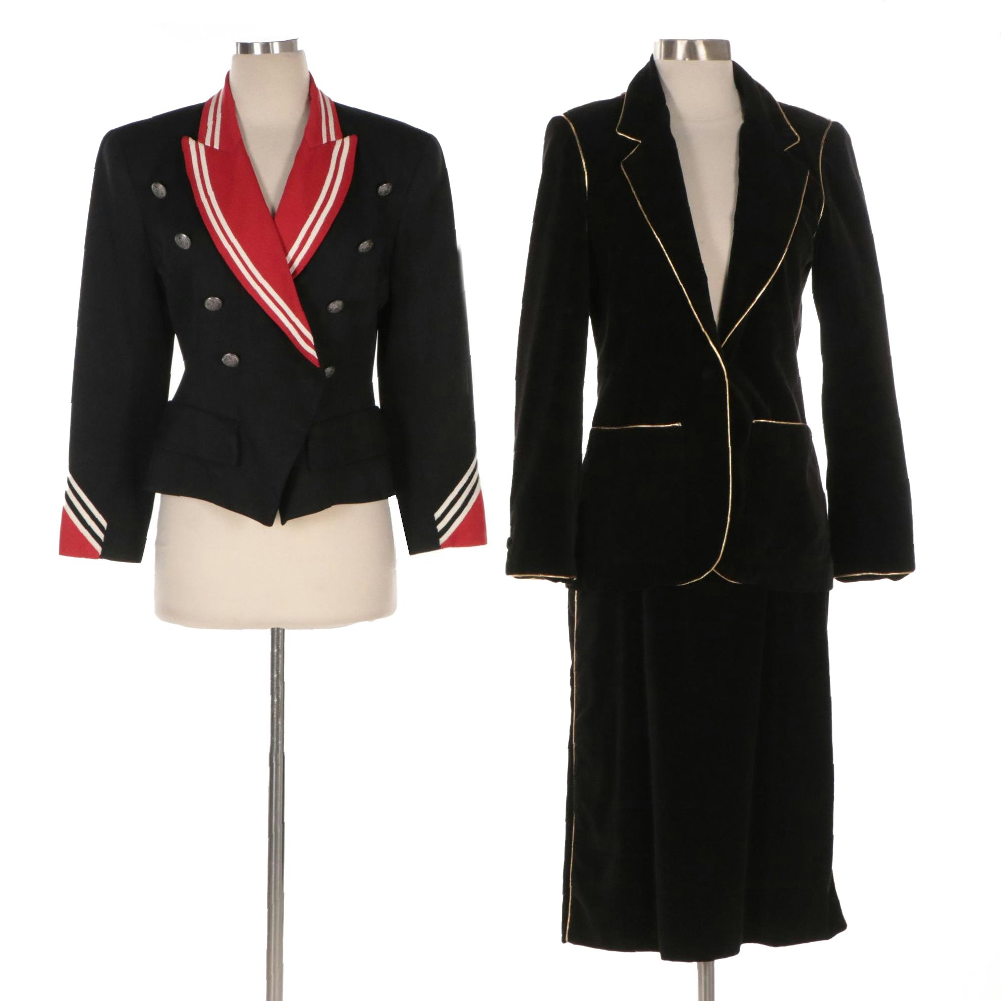 Sally Musto's Accénts Vintage Blazer and Charlotte Ford Black Velvet Skirt Suit