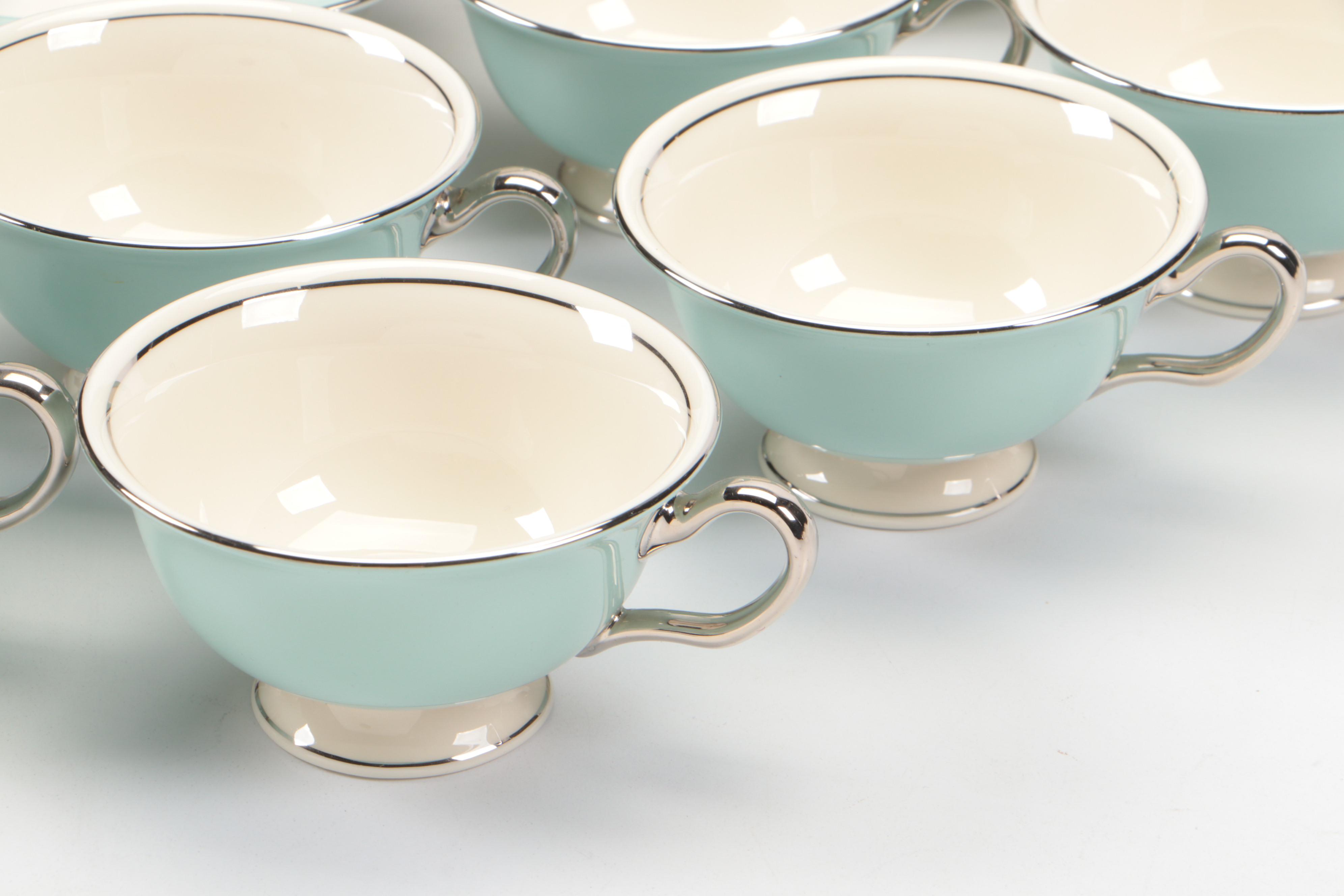 Castleton China "Castleton Turquoise" Dinnerware and Platter, 1954-1972