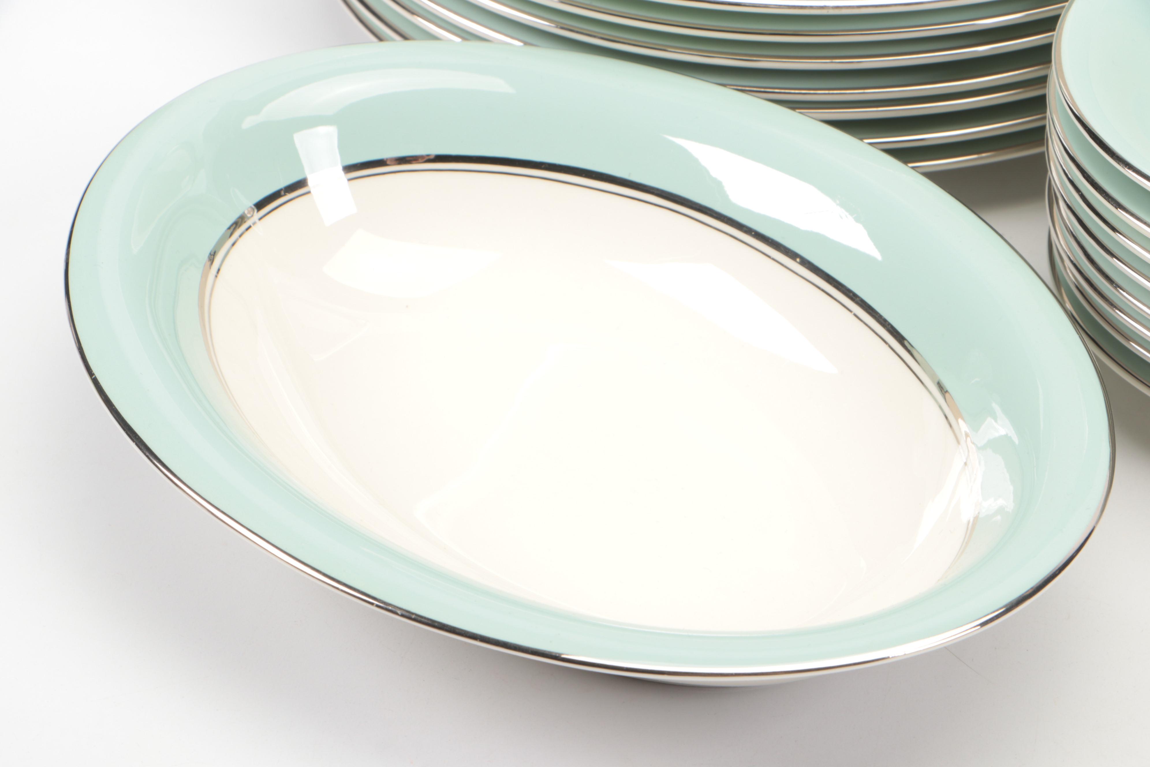 Castleton China "Castleton Turquoise" Dinnerware and Platter, 1954-1972