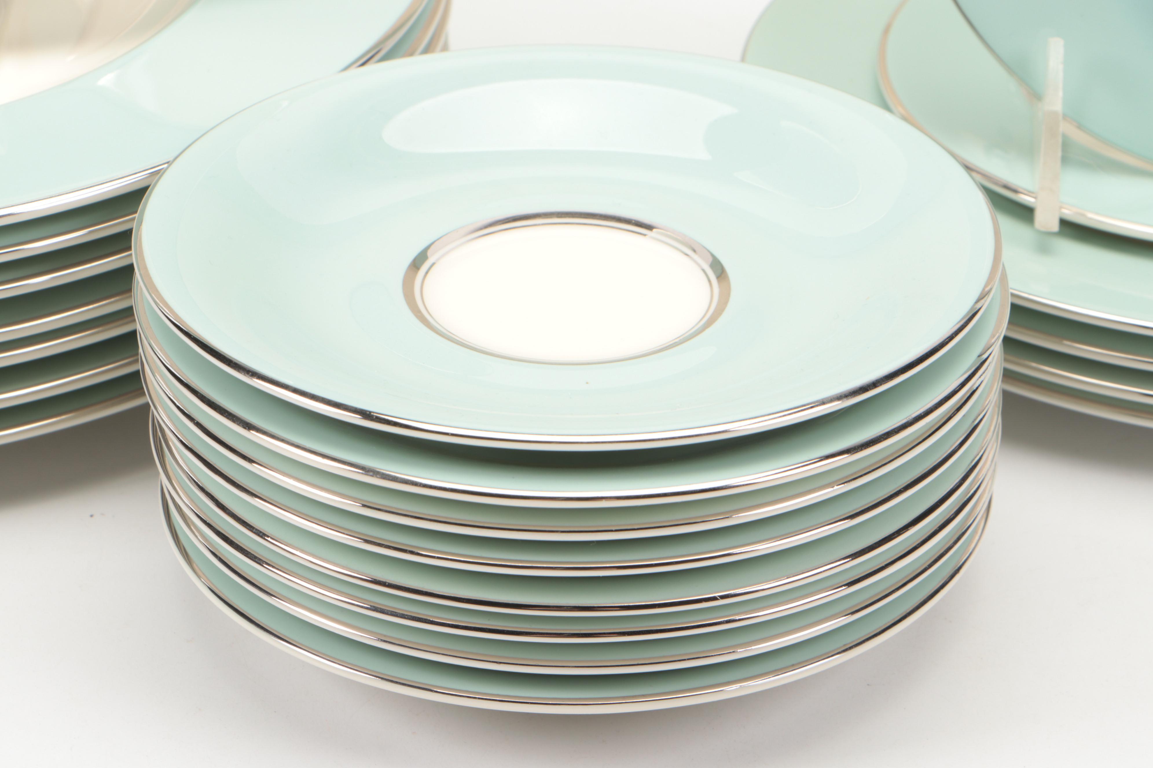 Castleton China "Castleton Turquoise" Dinnerware and Platter, 1954-1972