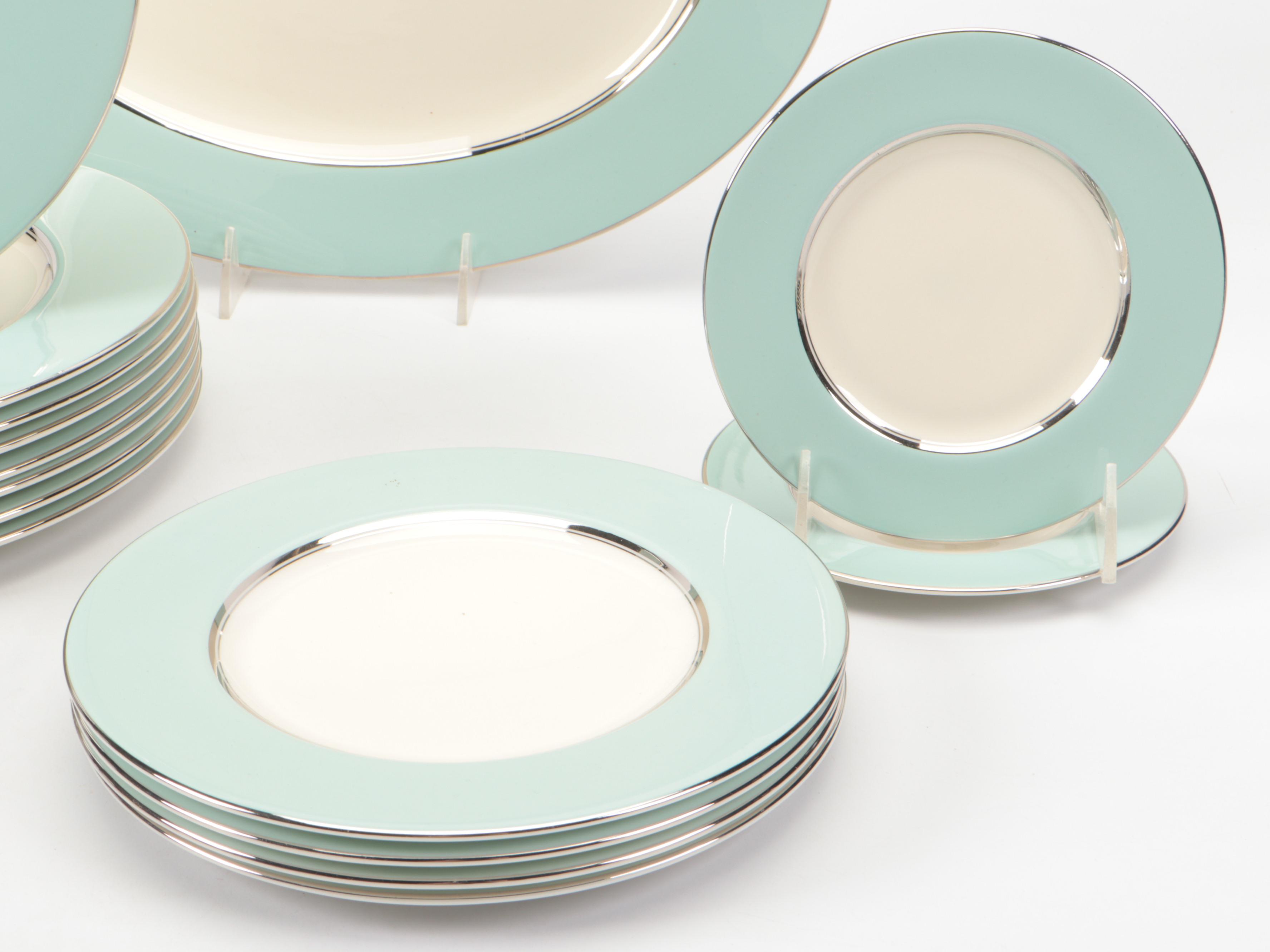 Castleton China "Castleton Turquoise" Dinnerware and Platter, 1954-1972