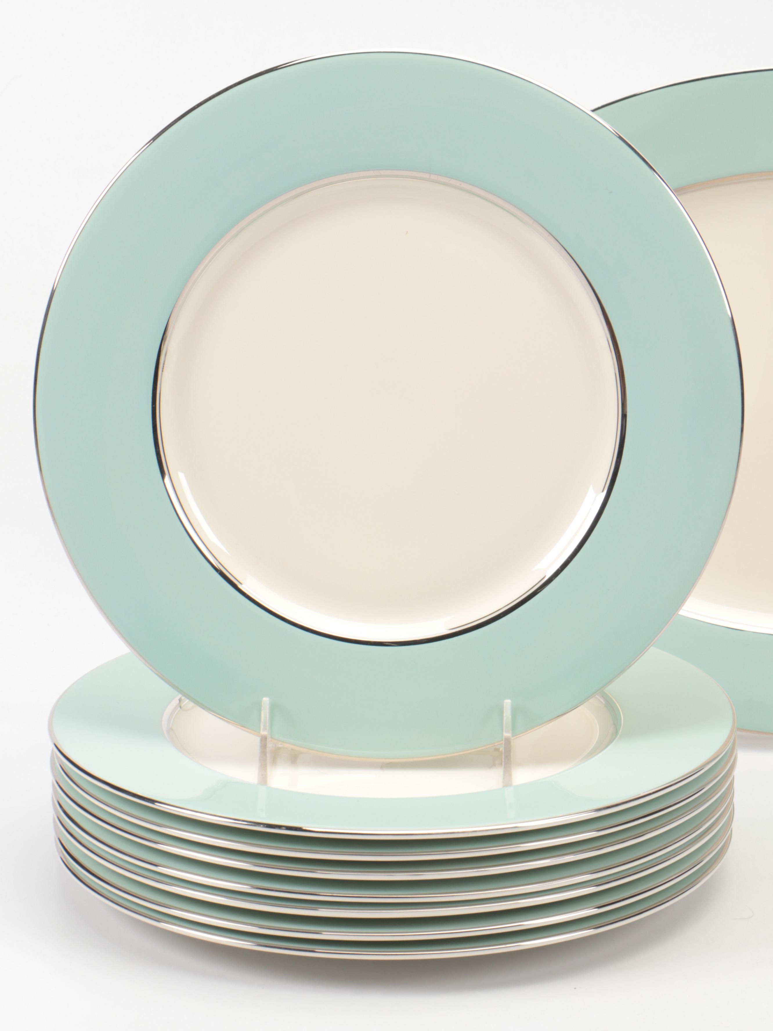 Castleton China "Castleton Turquoise" Dinnerware and Platter, 1954-1972