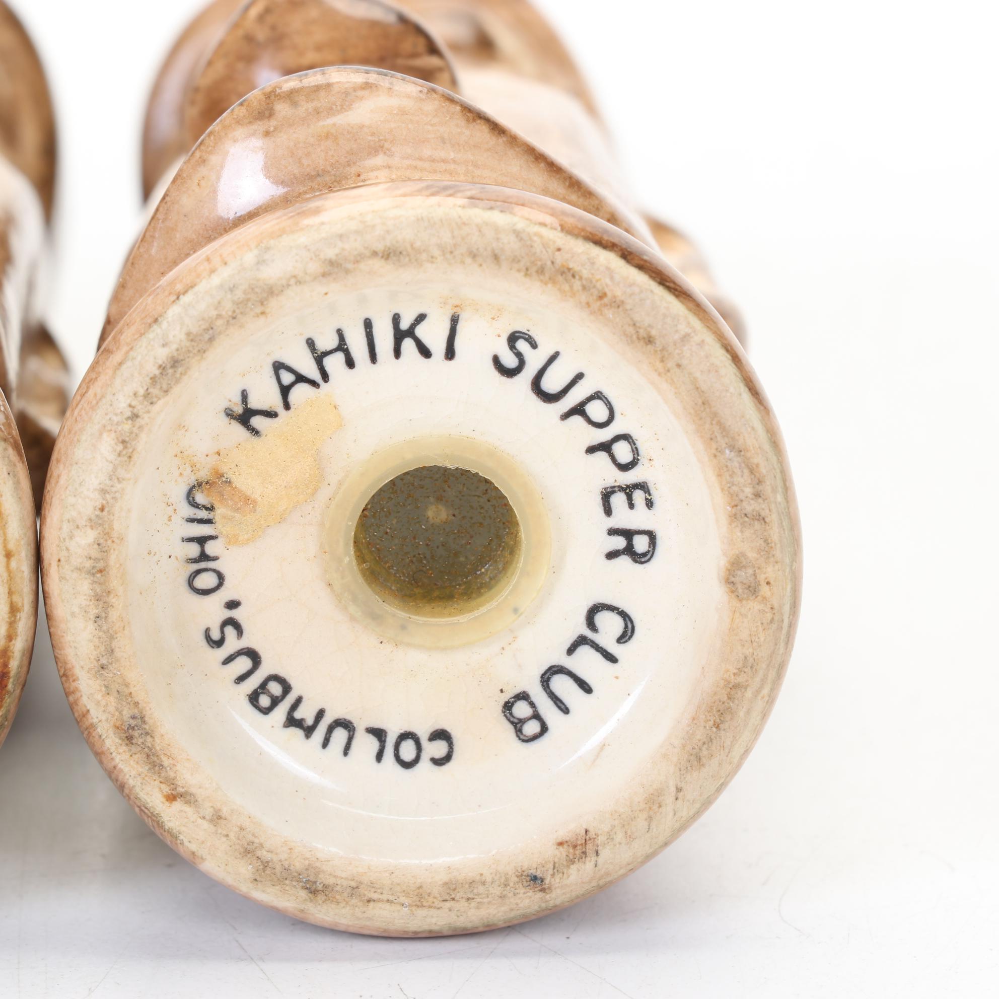 Kahiki Supper Club Ceramic Tiki Salt and Pepper Made By Otagiri, 1960s