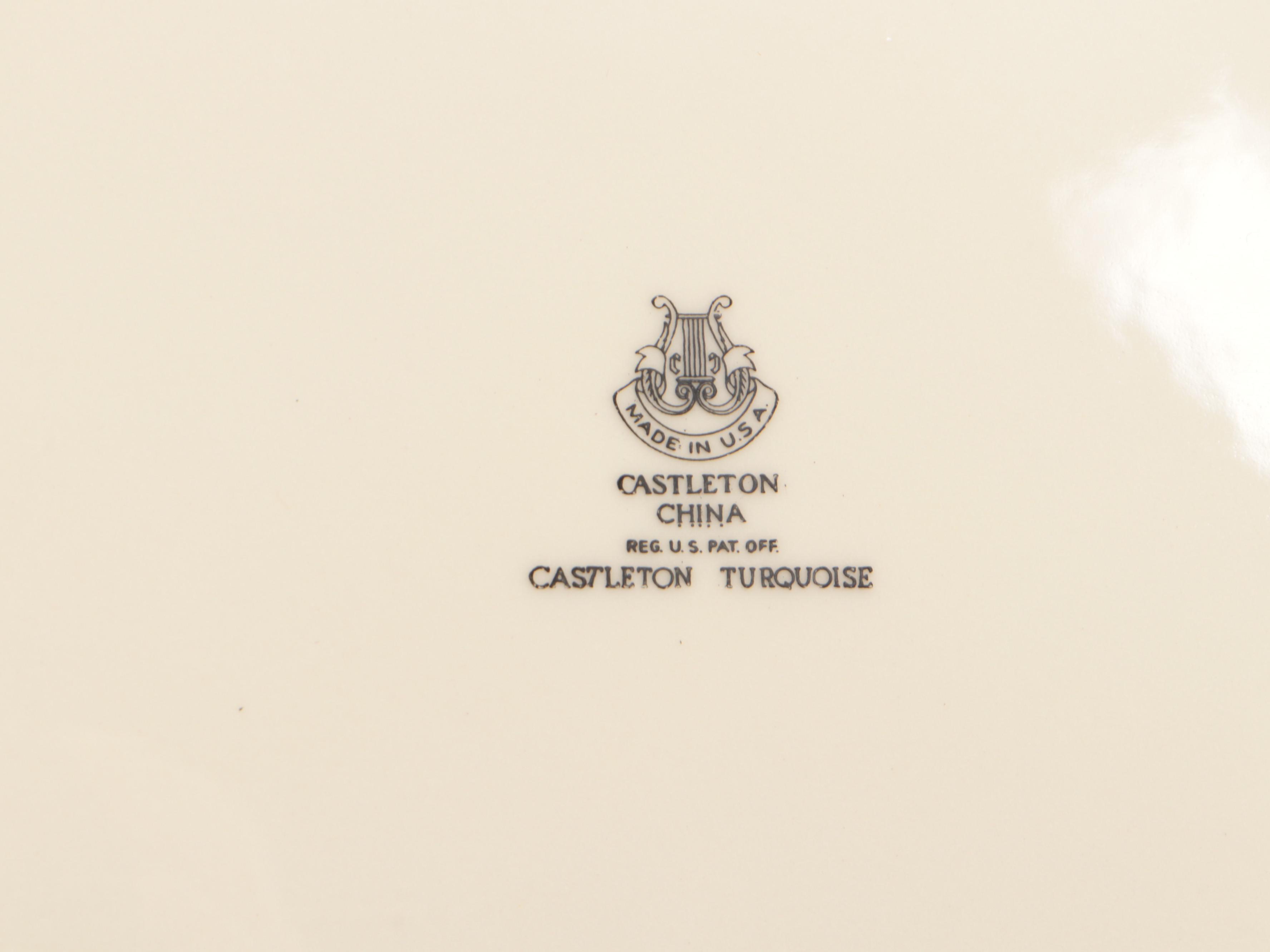 Castleton China "Castleton Turquoise" Dinnerware and Platter, 1954-1972