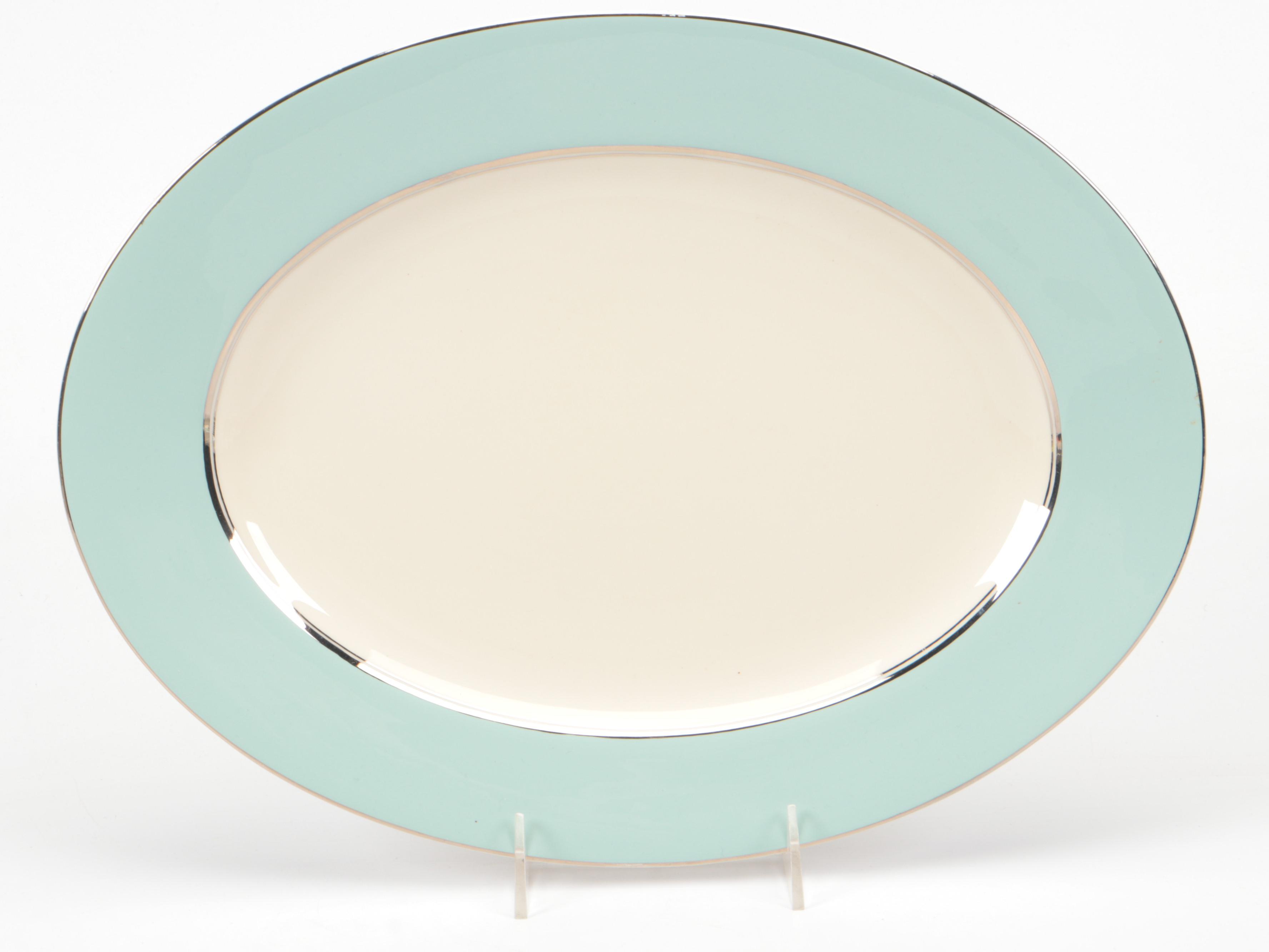 Castleton China "Castleton Turquoise" Dinnerware and Platter, 1954-1972