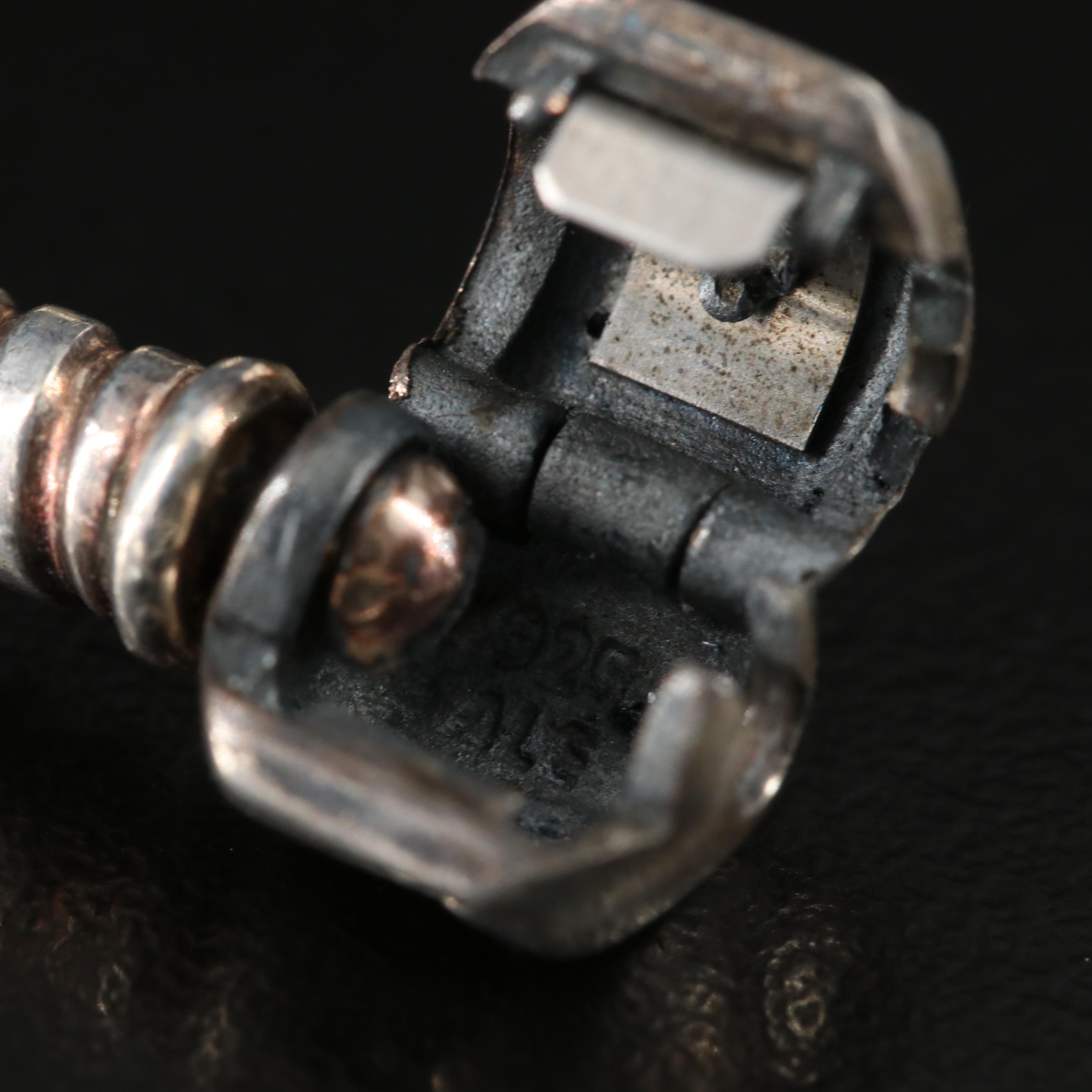 Pandora Sterling Carnelian and Enamel Charm Bracelet