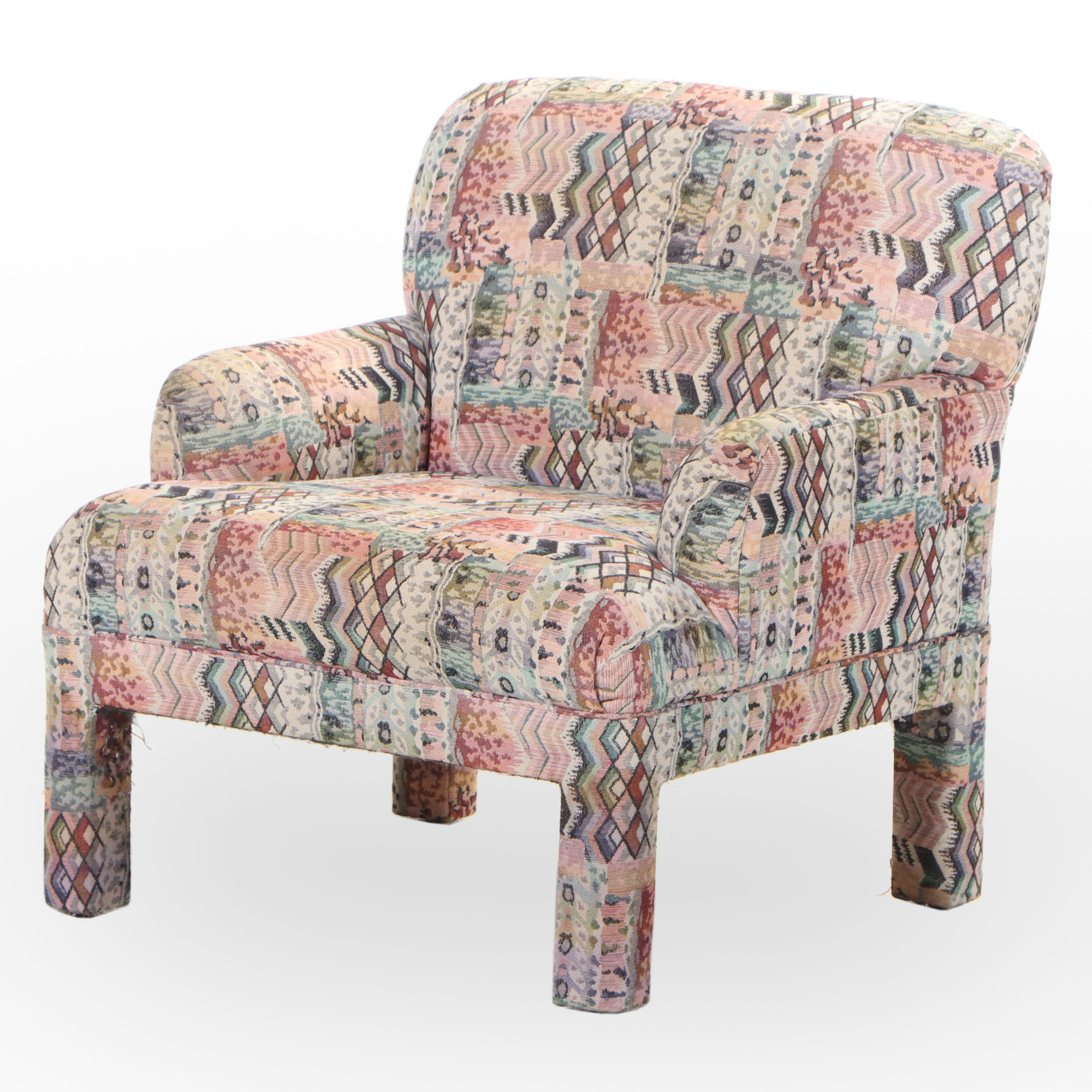 Post Modernist Custom-Upholstered Easy Armchair, Late 20th Century