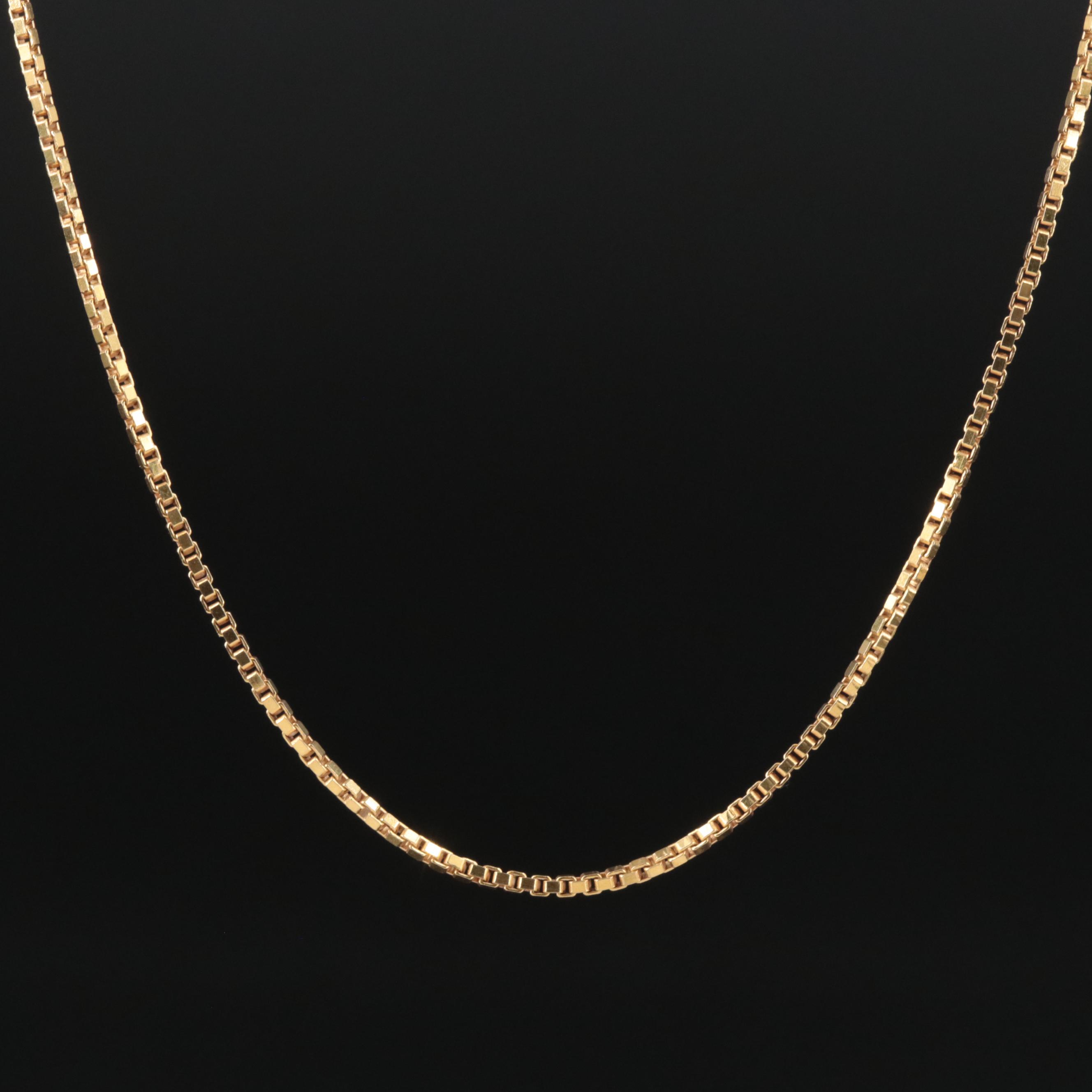 Italian 18K Box Chain Necklace