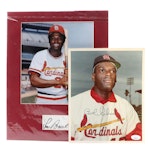 Lou Brock Cut Signature and Bob Gibson Signed St. Louis Cardinals Print