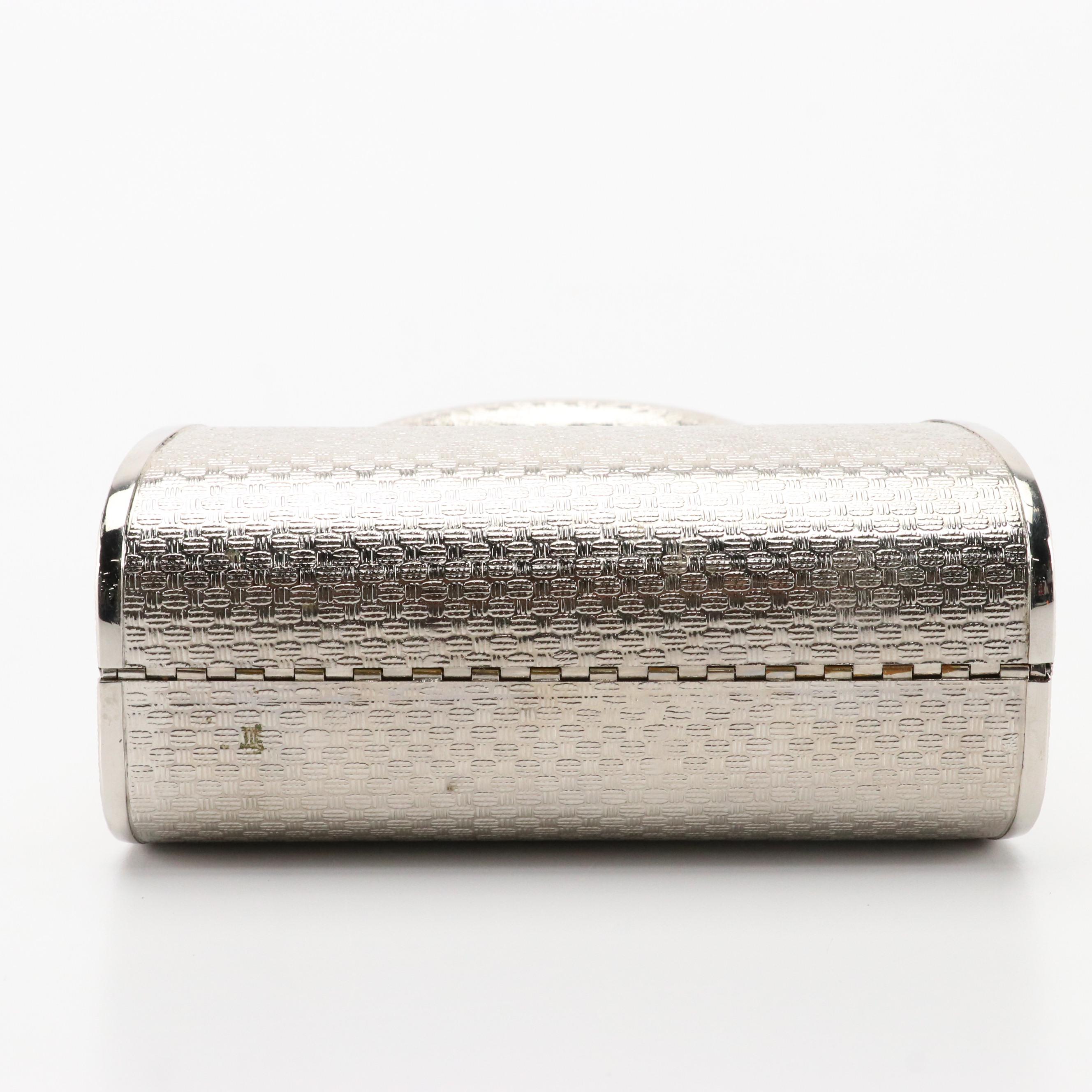 Berry Kieselstein-Cord Weave Textured Metal Handbag with Alligator Detail