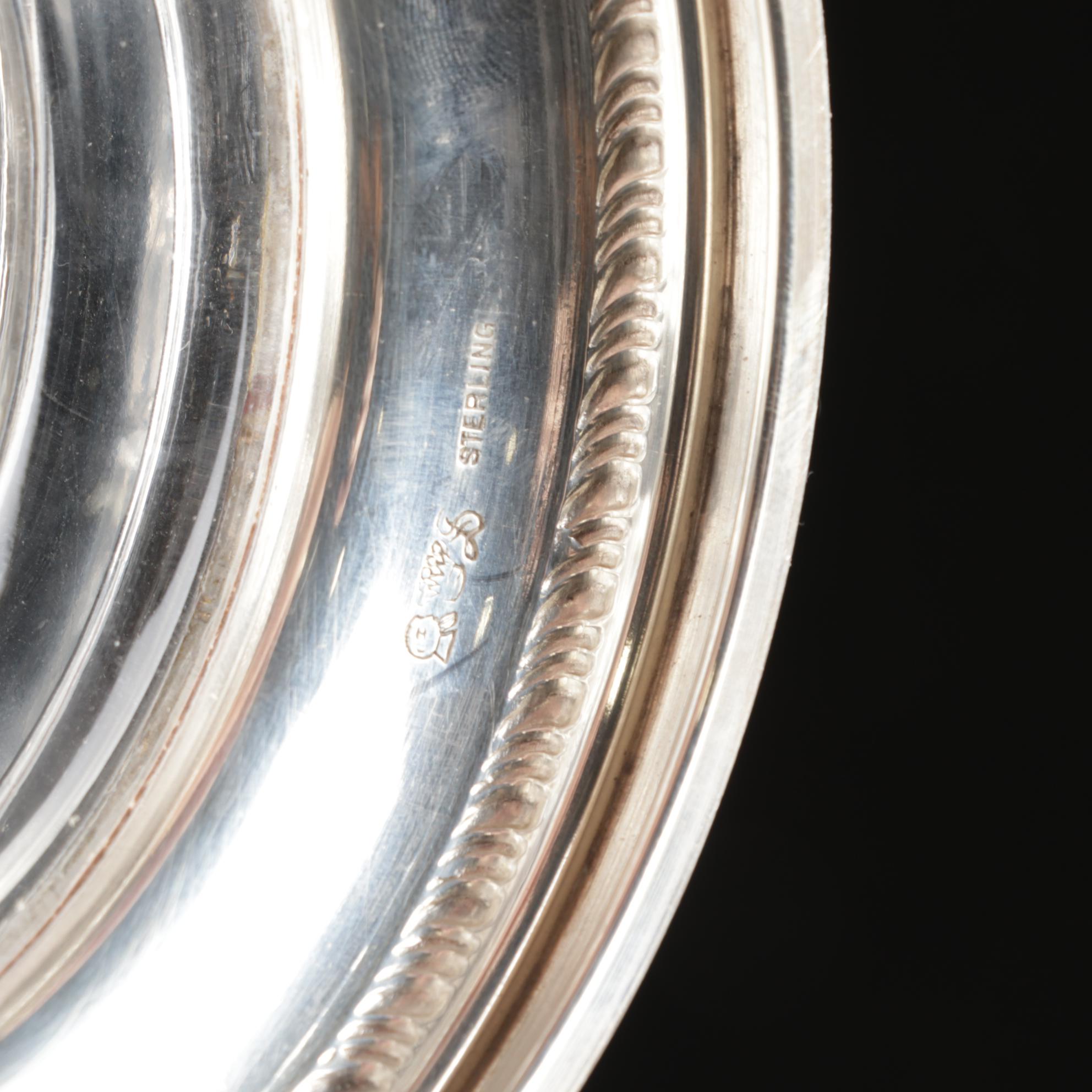 Sterling Silver Bowl, Crystal Relish Bowl with Sterling Base and Other Items