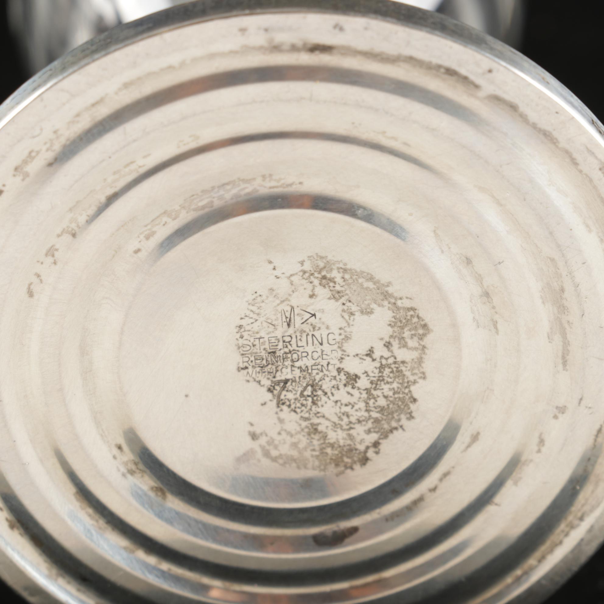 Sterling Silver Bowl, Crystal Relish Bowl with Sterling Base and Other Items