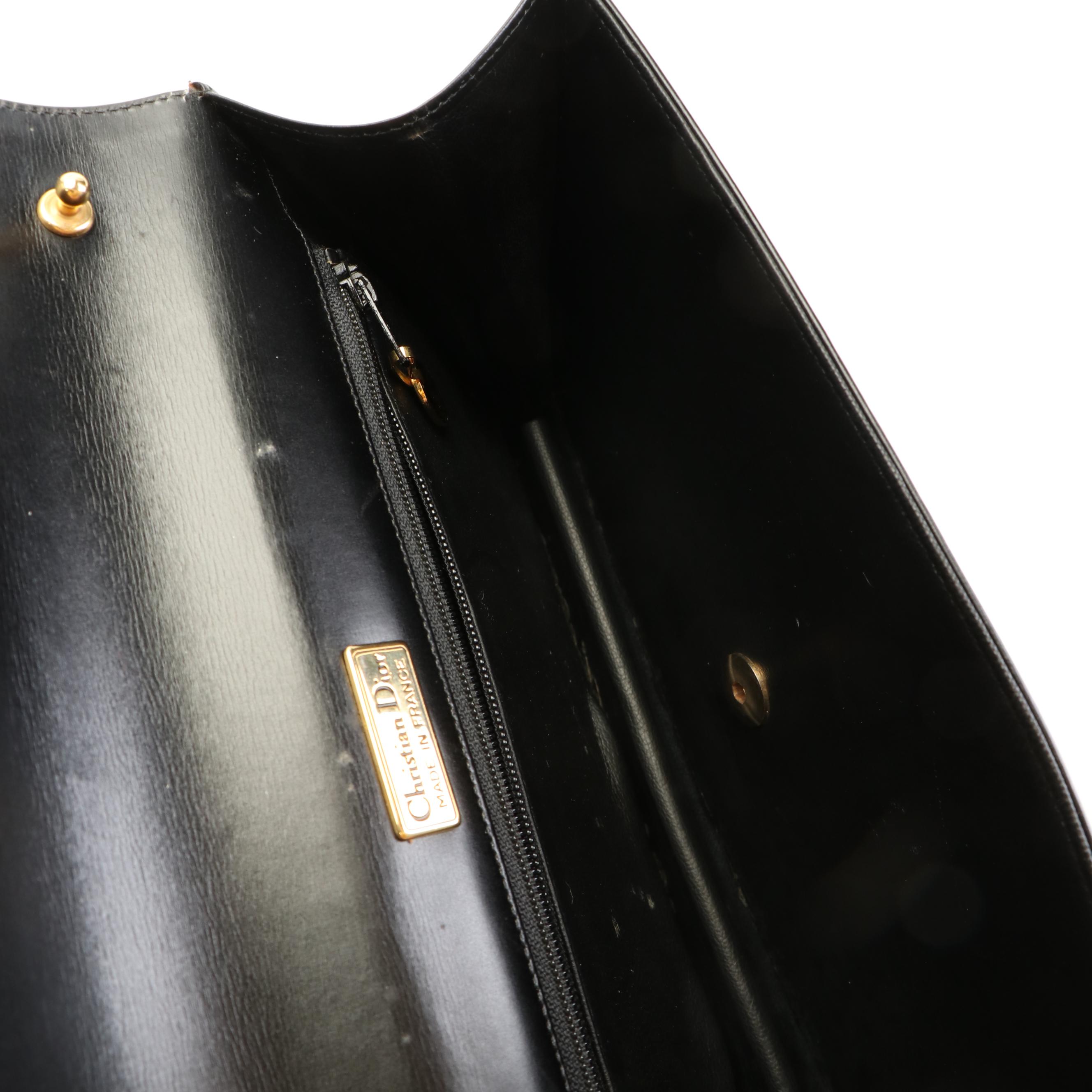 Christian Dior Clutch Bag in Black Leather