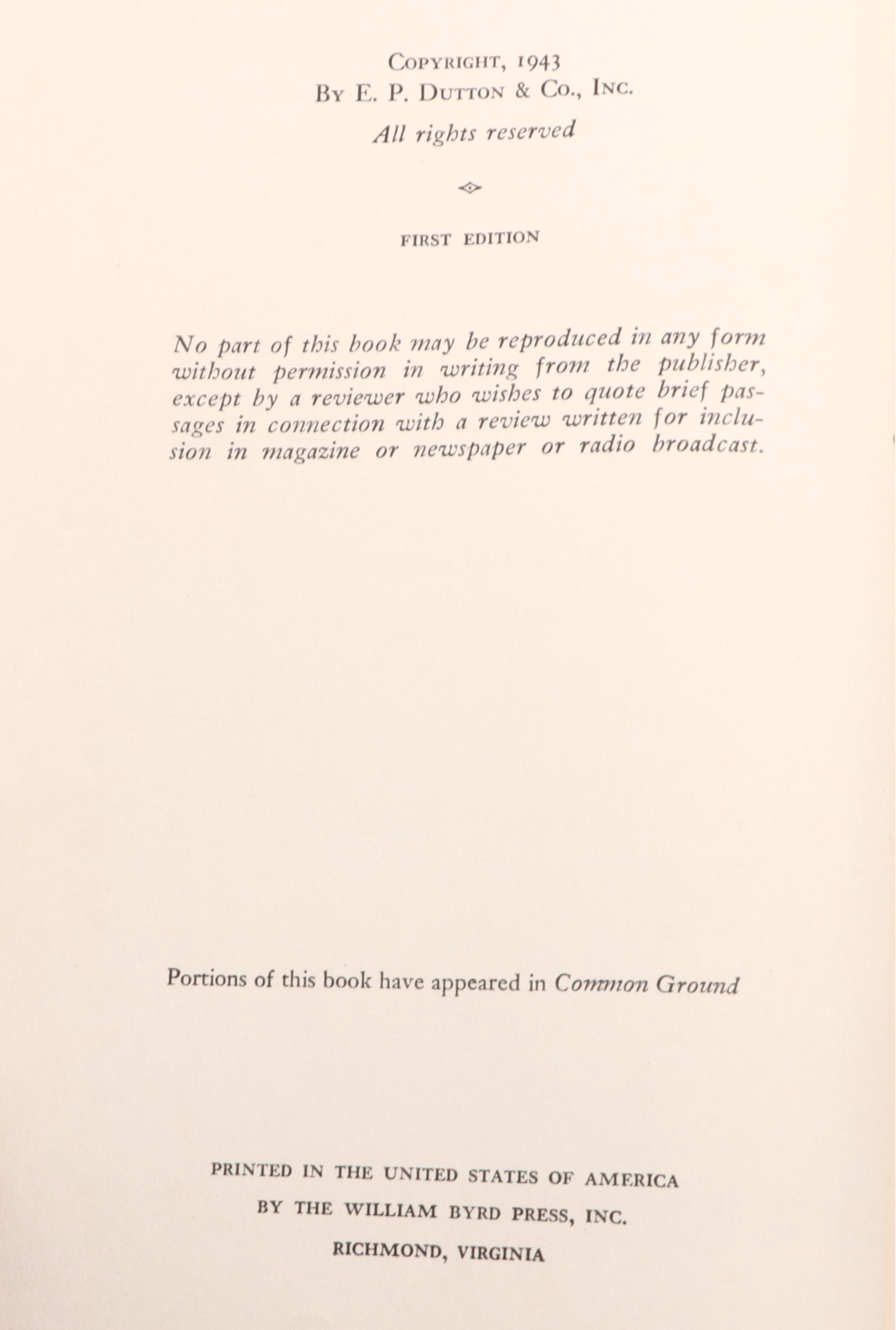 First Edition "Bound for Glory" by Woody Guthrie, 1943