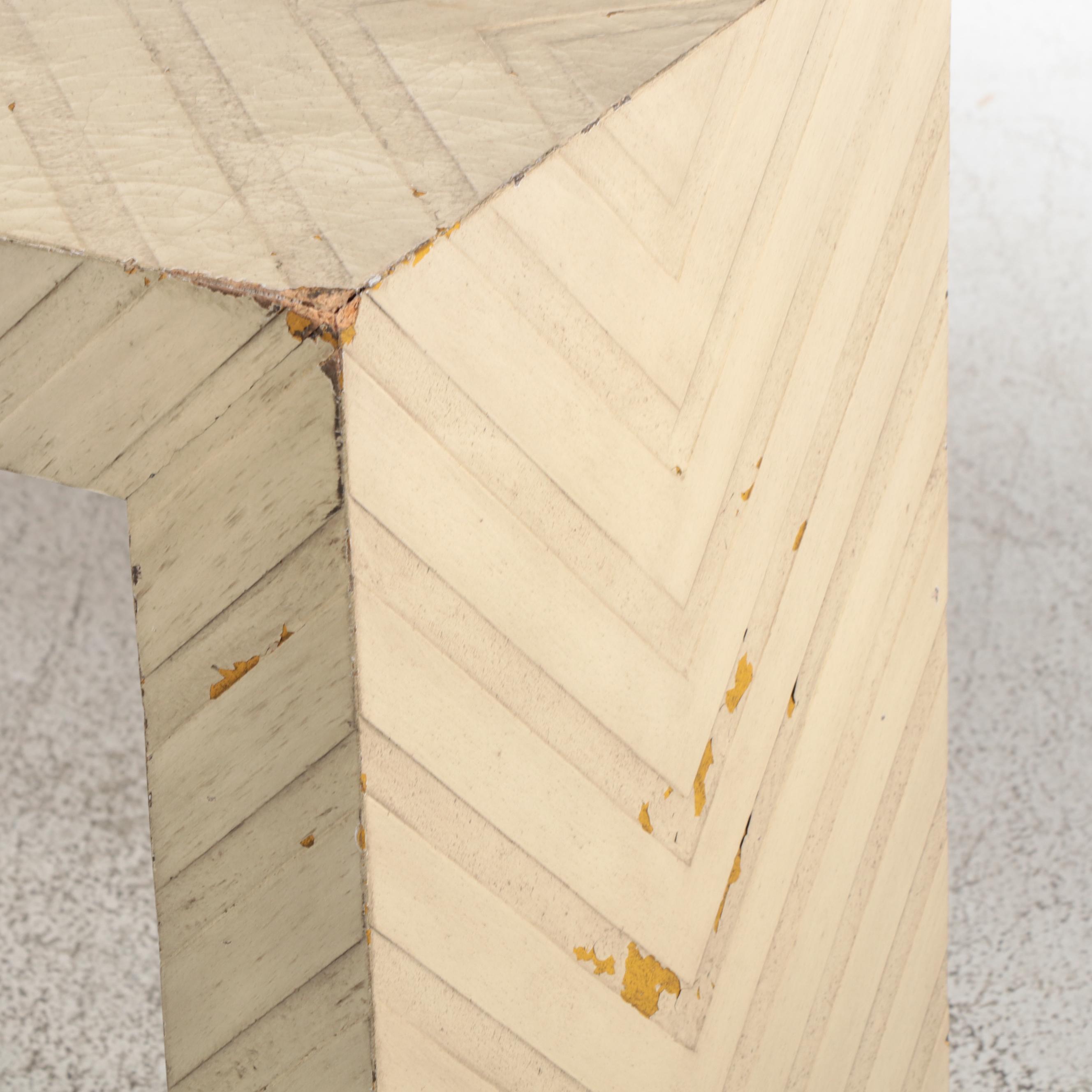 Contemporary Off-White-Painted Parson's Style Console Table