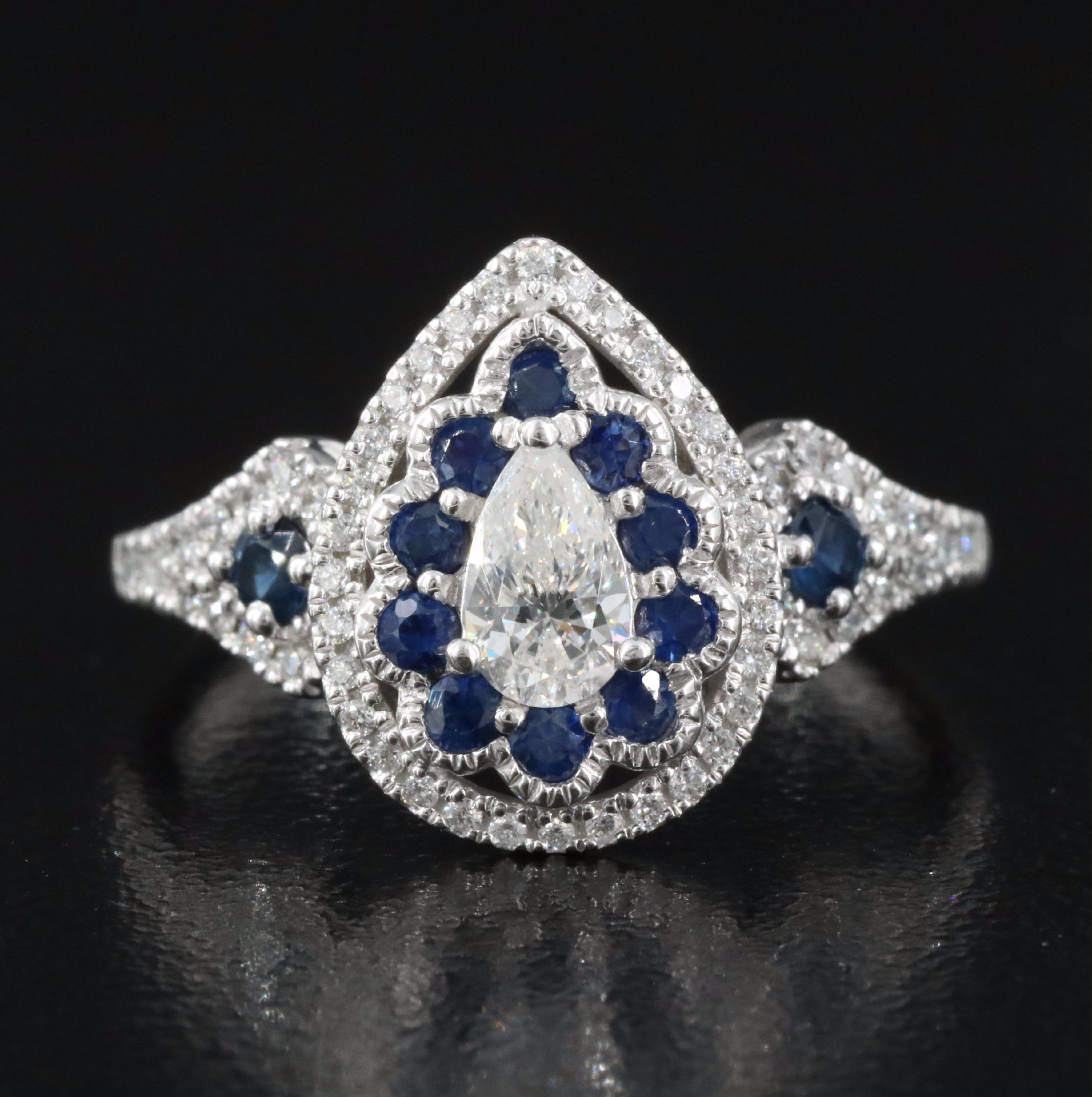 14K Diamond and Sapphire Ring