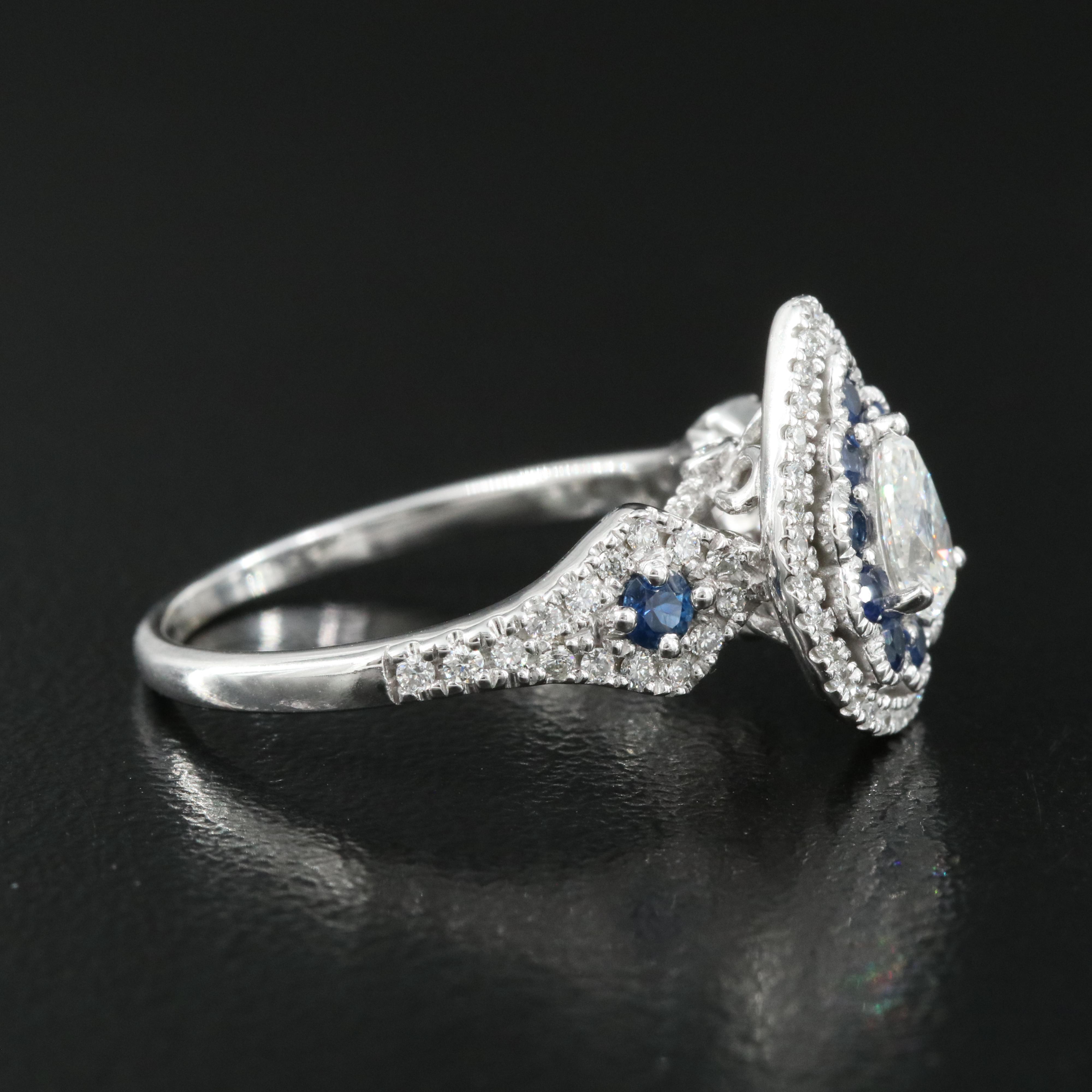 14K Diamond and Sapphire Ring