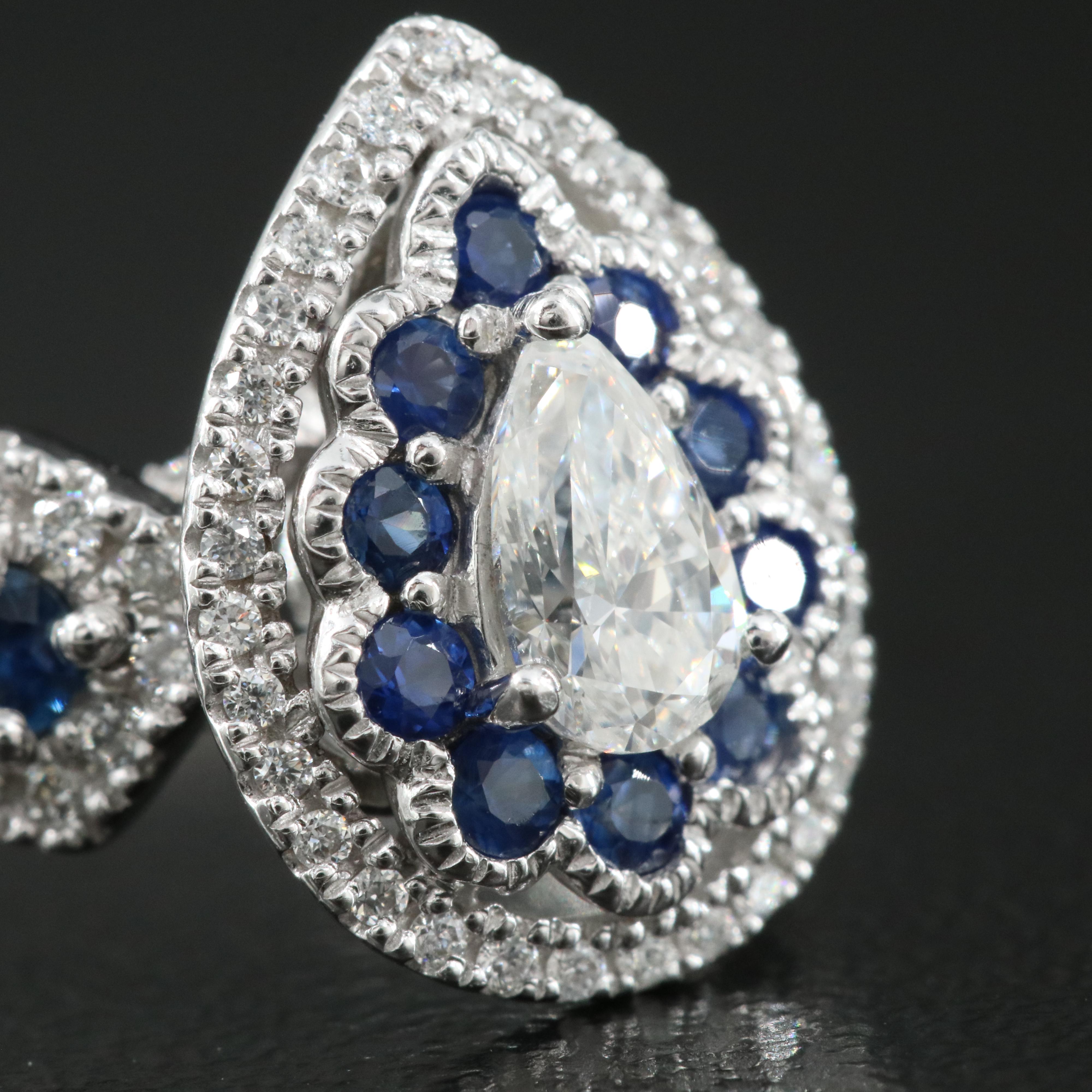 14K Diamond and Sapphire Ring