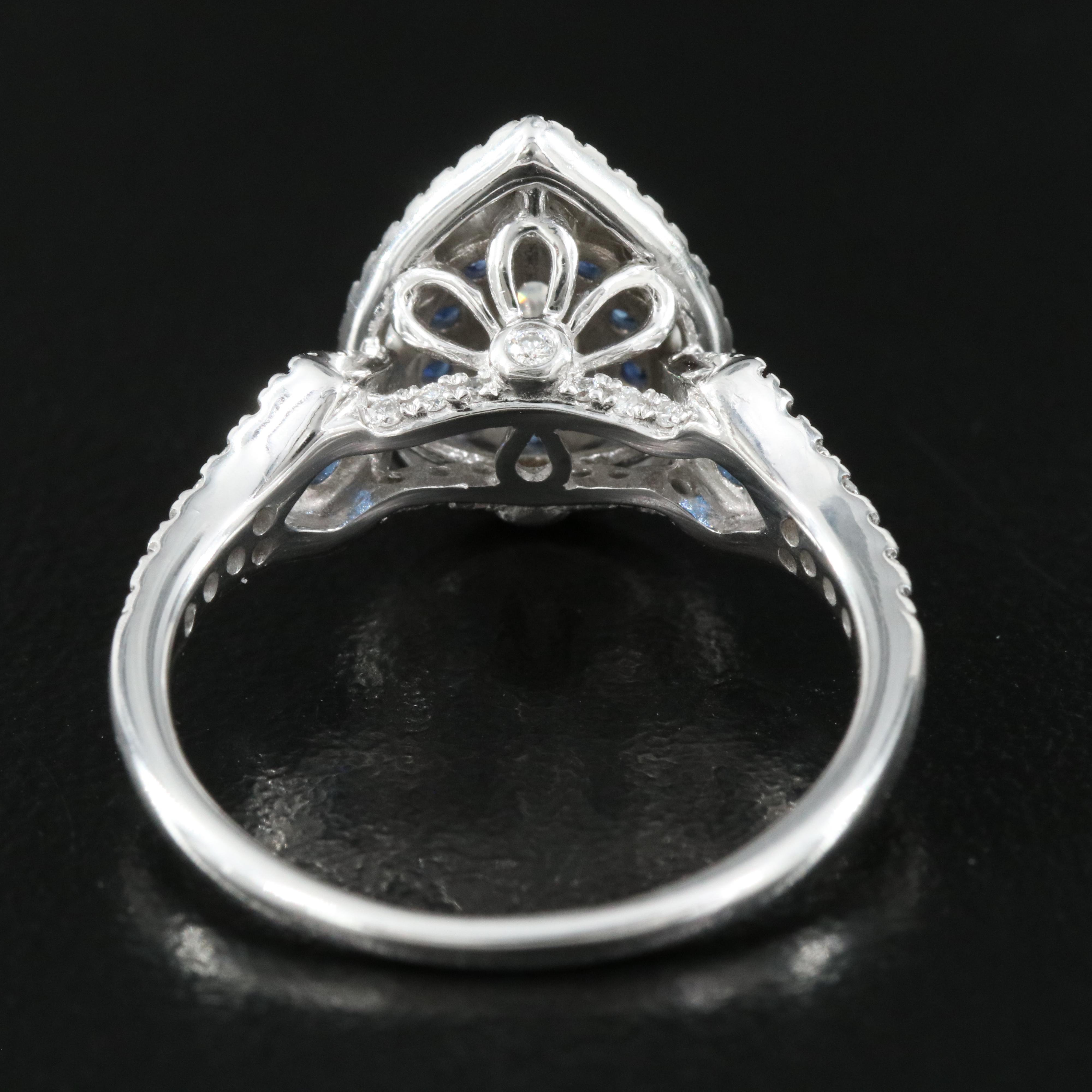 14K Diamond and Sapphire Ring