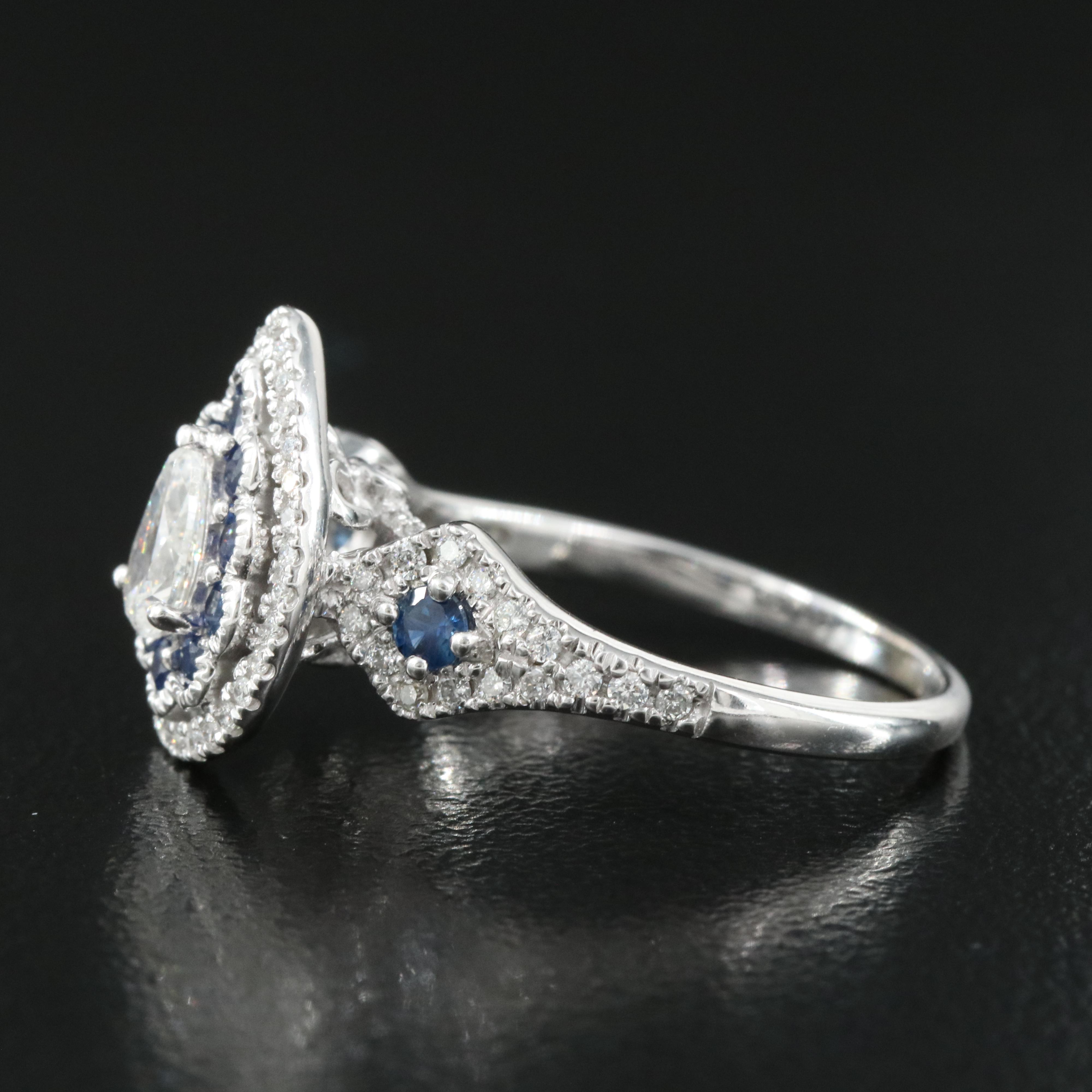 14K Diamond and Sapphire Ring