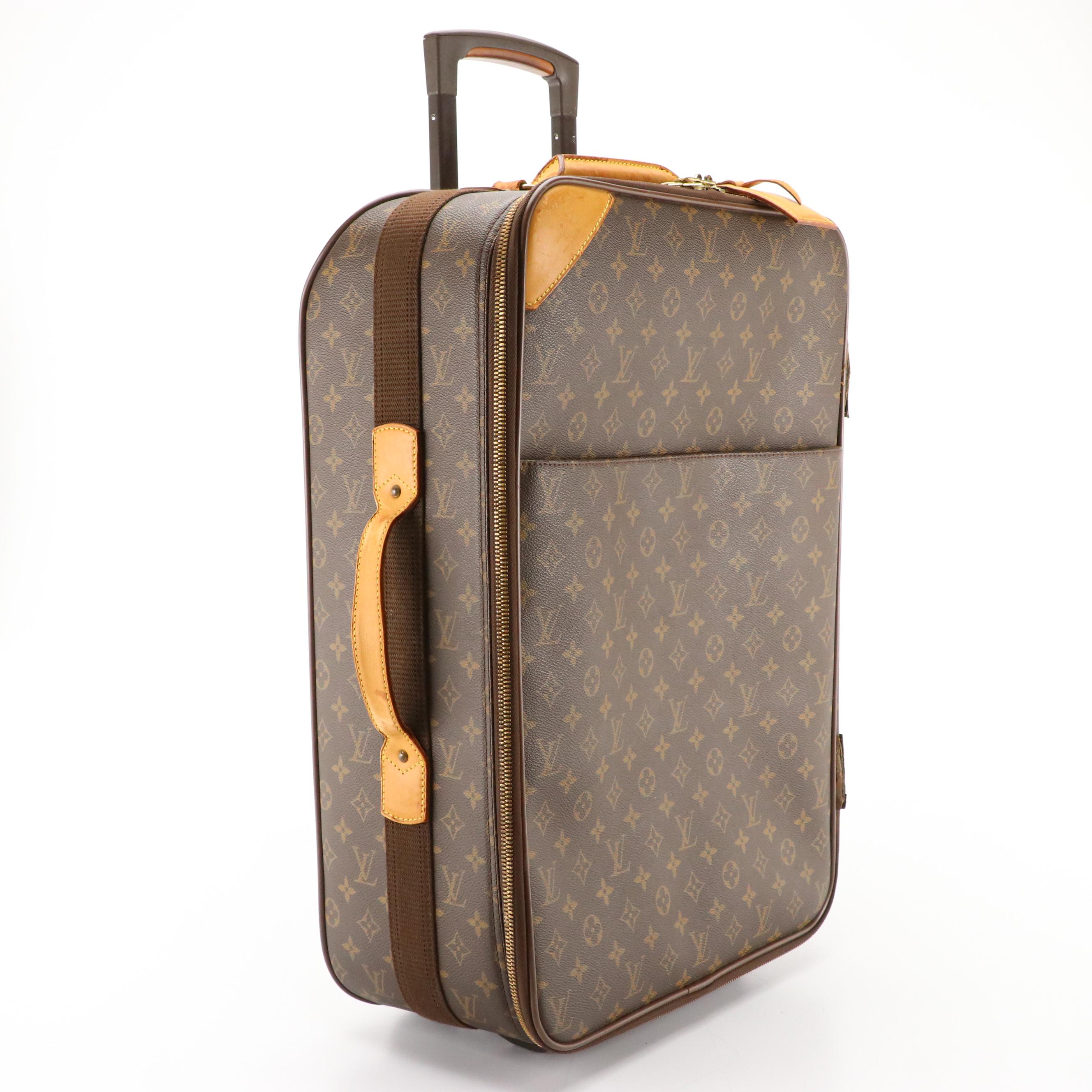 Louis Vuitton Pégase 50 Rolling Suitcase in Monogram Canvas and Vachetta Leather