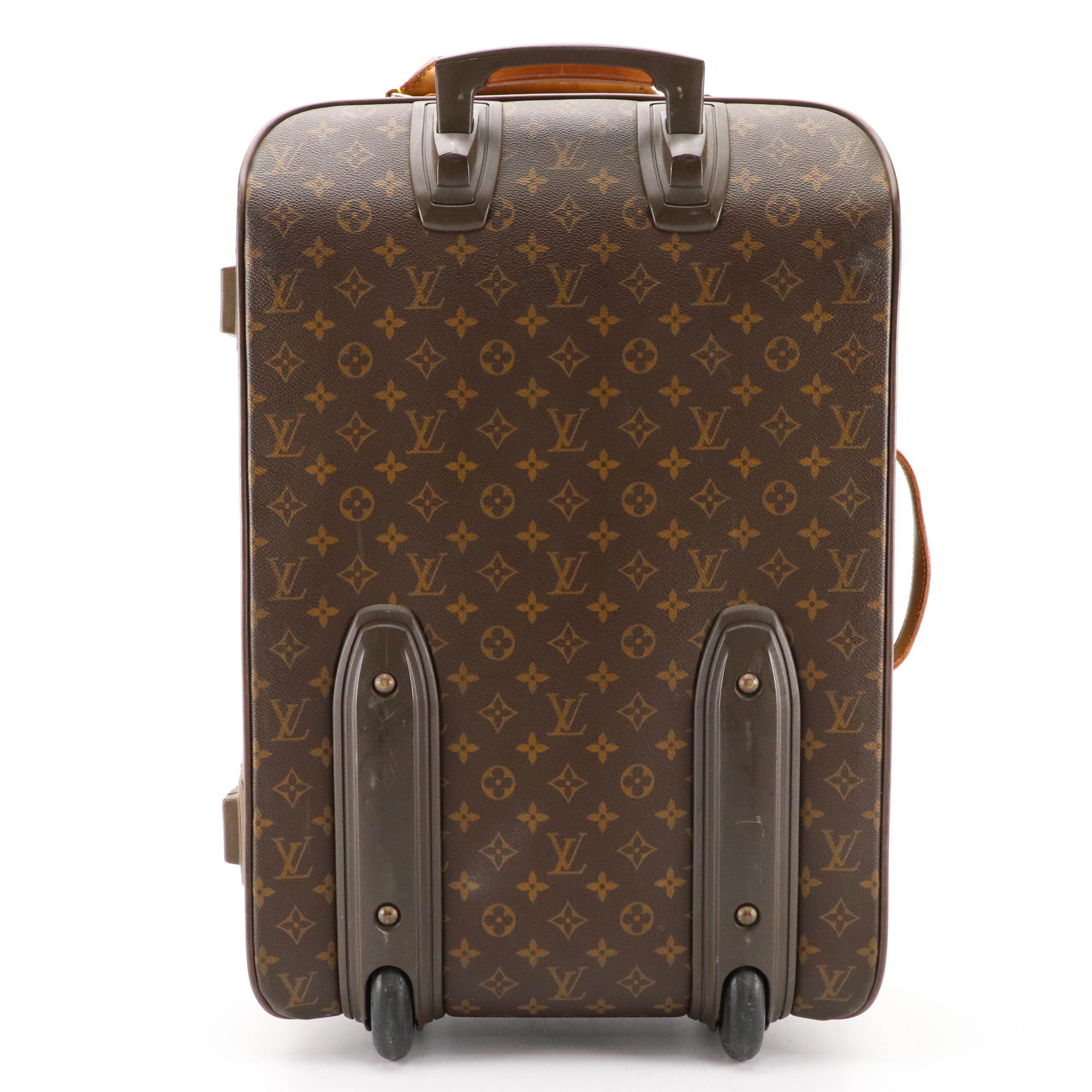 Louis Vuitton Pégase 50 Rolling Suitcase in Monogram Canvas and Vachetta Leather