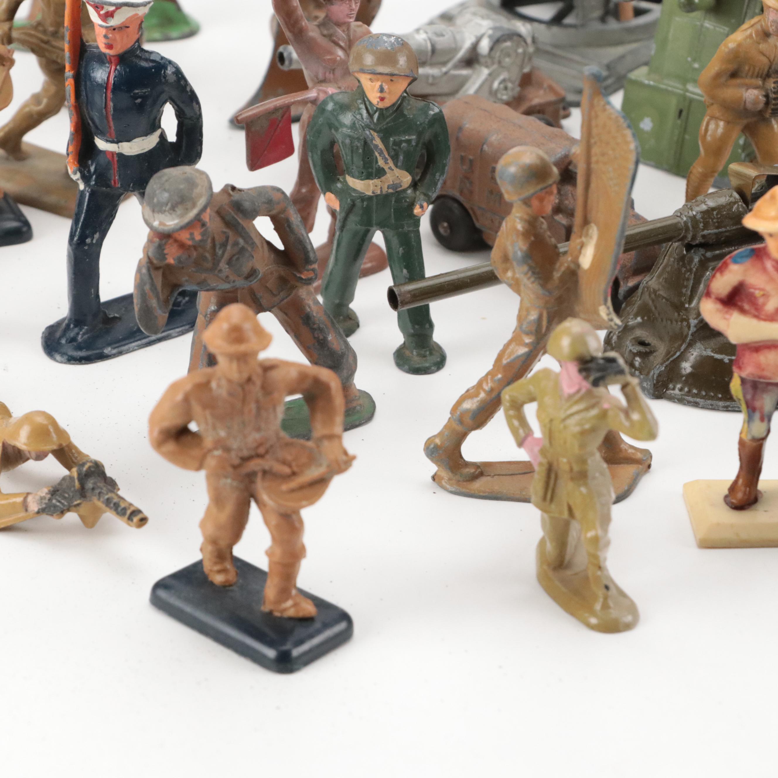 Barclay and Other Lead Toy Soldiers with Bergen and Other Plastic Toy Soldiers