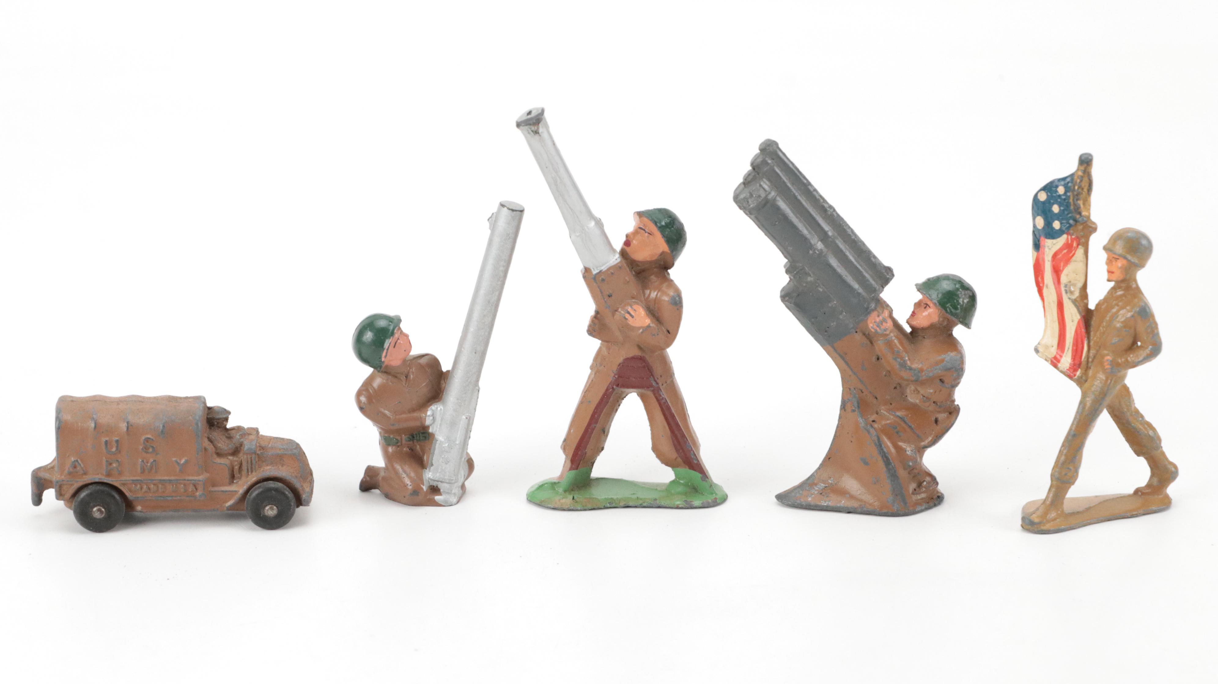 Barclay and Other Lead Toy Soldiers with Bergen and Other Plastic Toy Soldiers