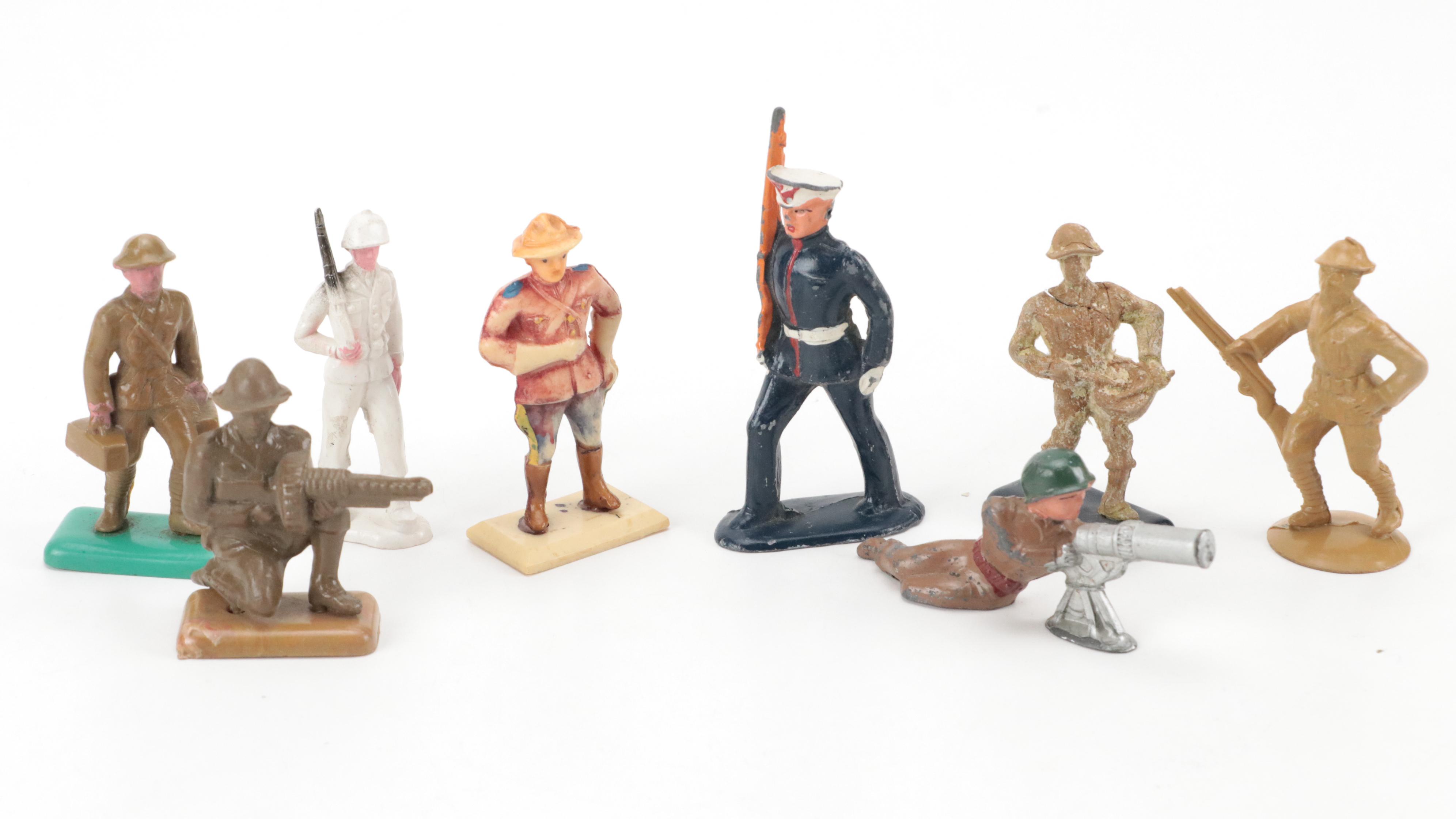 Barclay and Other Lead Toy Soldiers with Bergen and Other Plastic Toy Soldiers