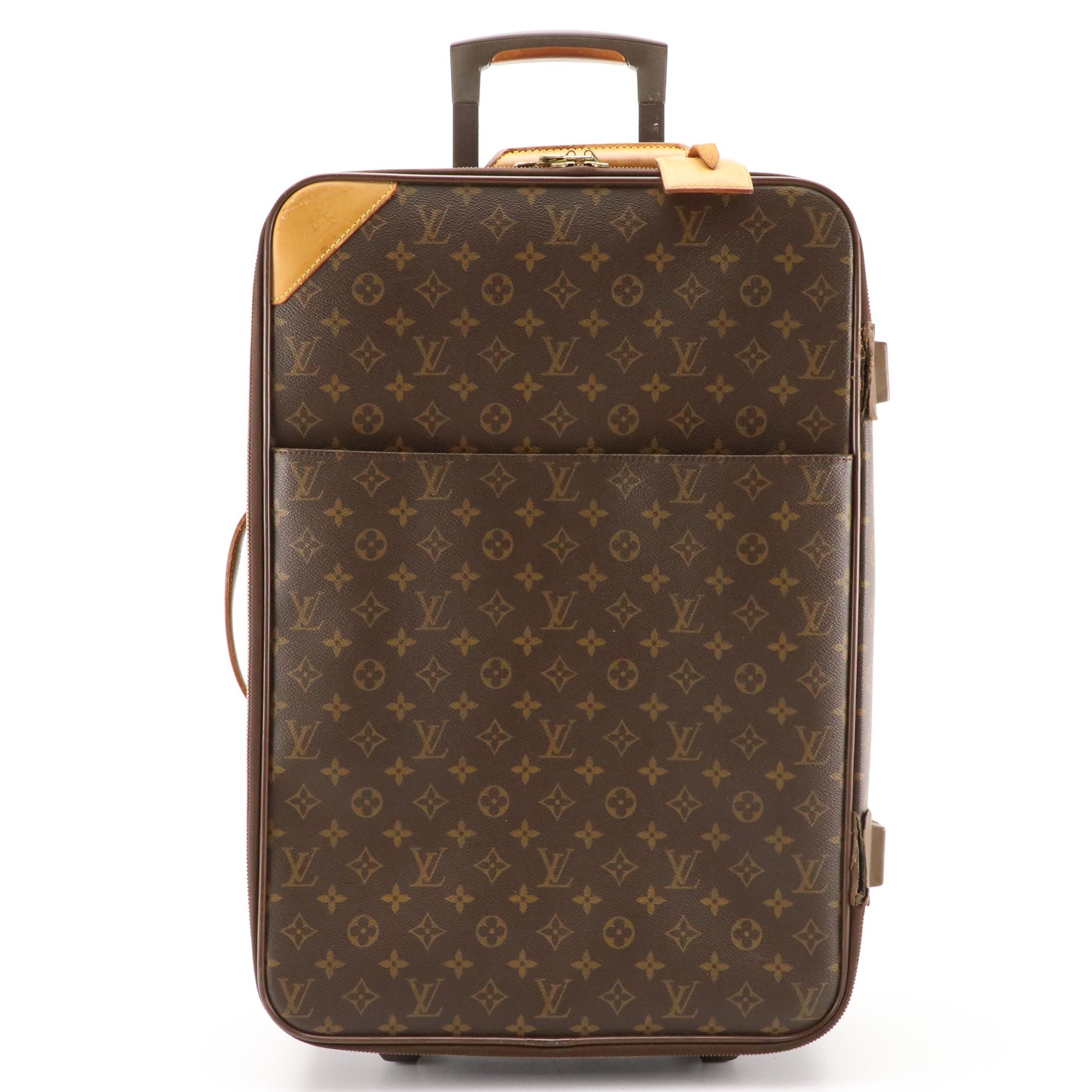 Louis Vuitton Pégase 50 Rolling Suitcase in Monogram Canvas and Vachetta Leather