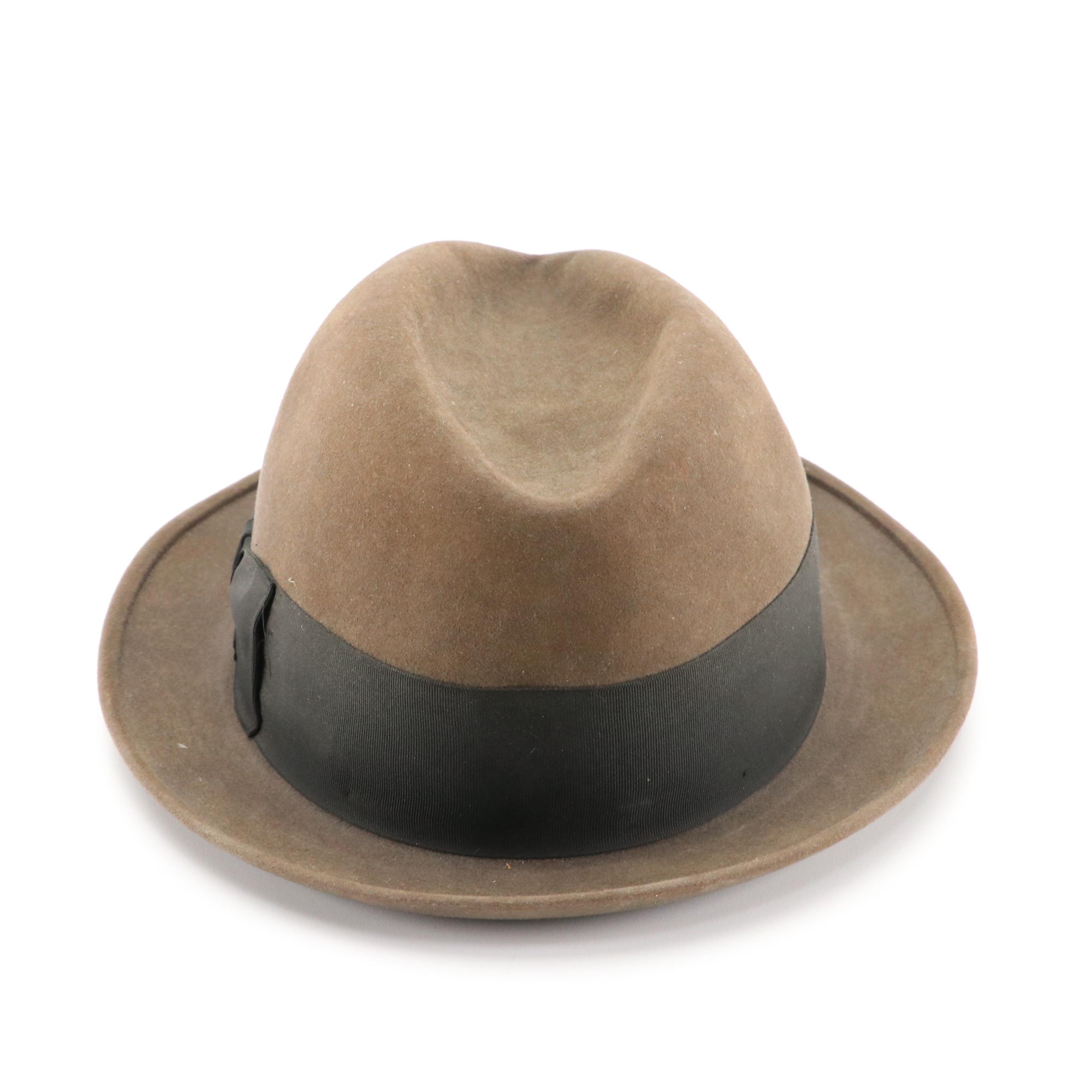 Stetson Fur Felt Fedora with Box, Mid-20th Century