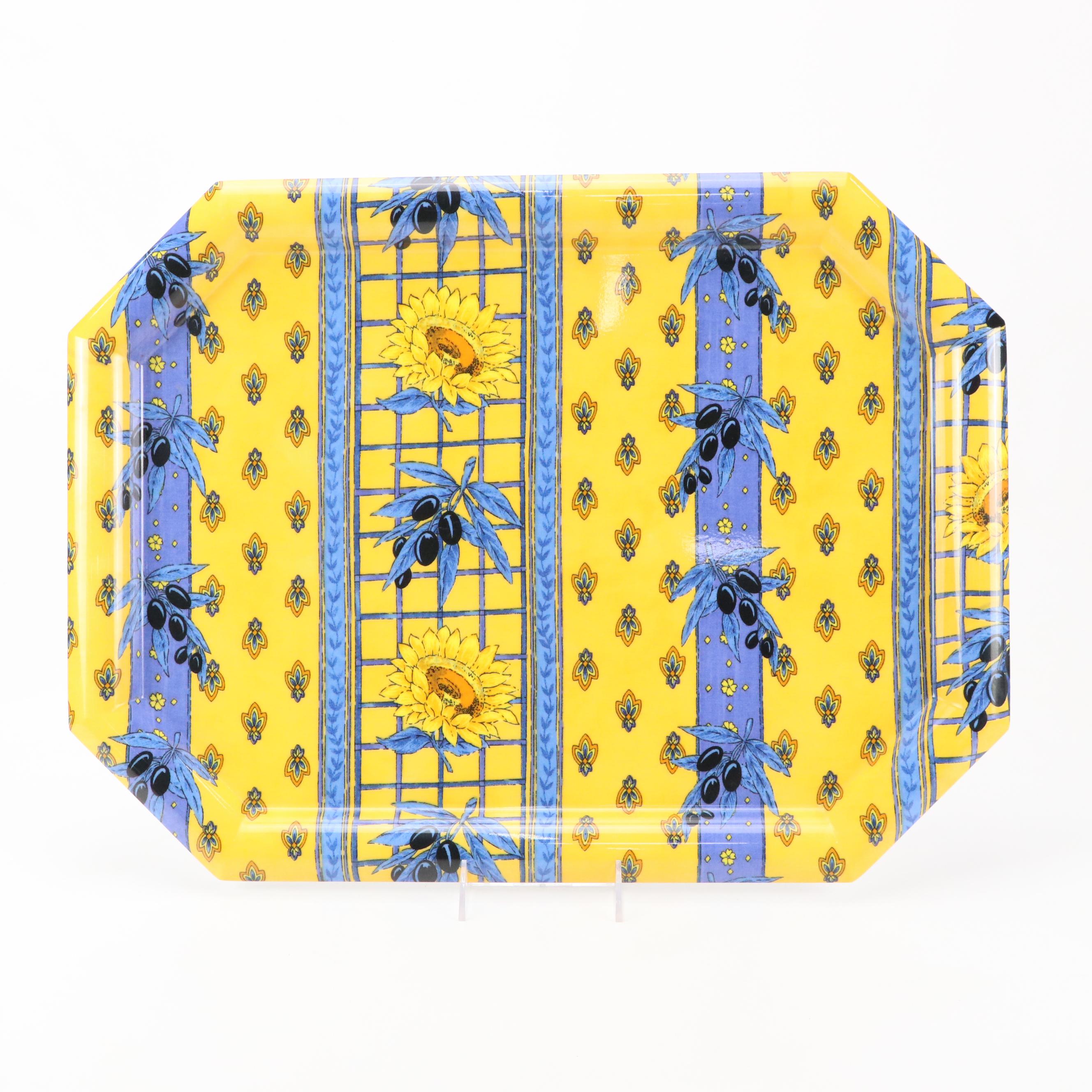 Michel Design Works "Indigo Cotton" Melamine Tray with More